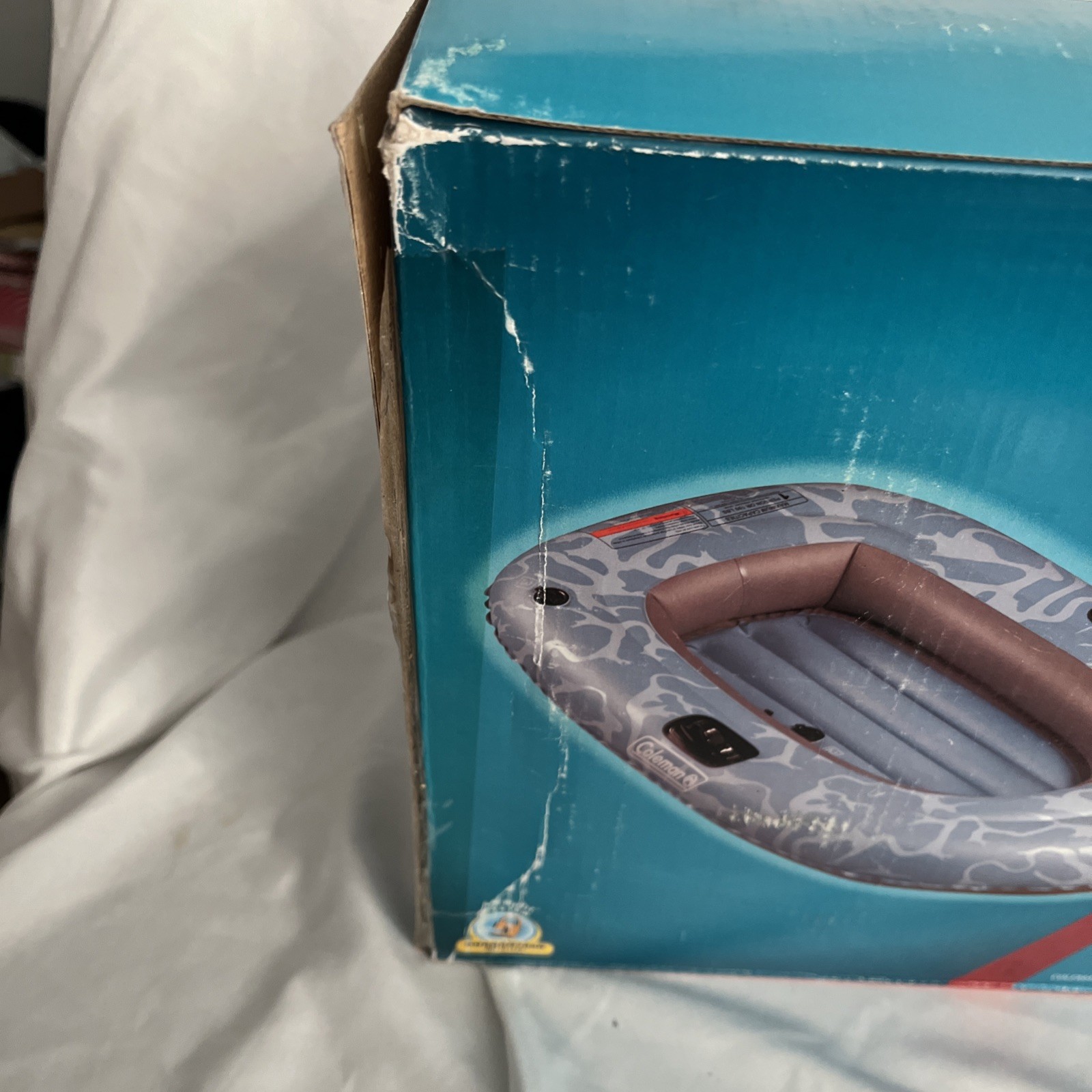 New Coleman Navigator Inflatable Boat Heavy Duty Priced Low bc Slight Damage Box