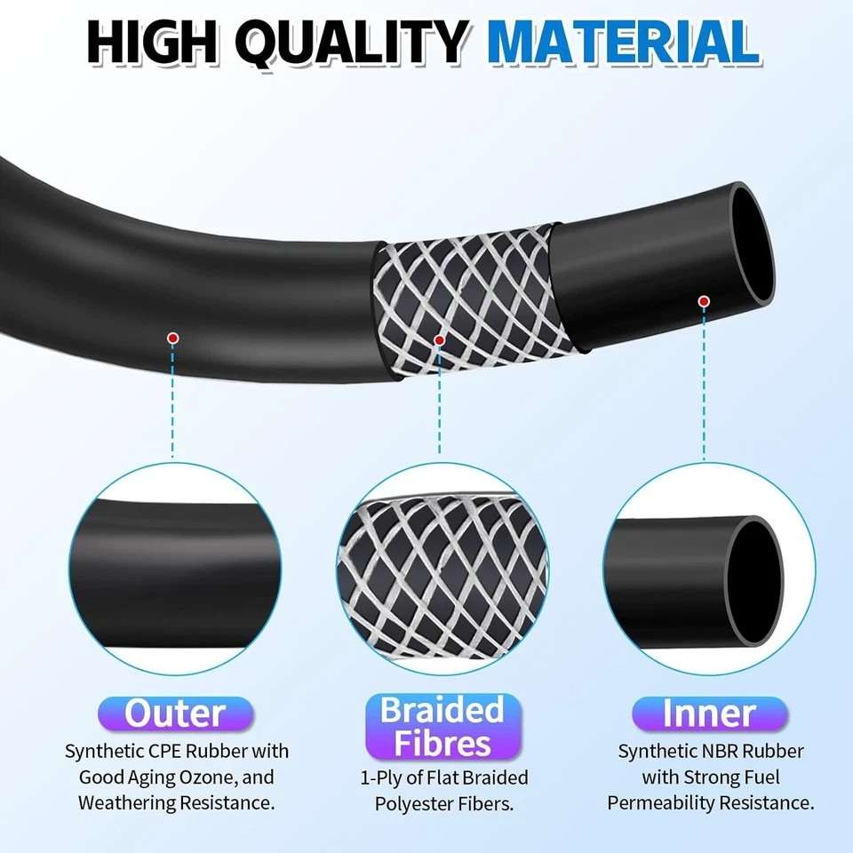 1/2 ID Transmission Oil Cooler Hose, 10FT Transmission Cooler Line f