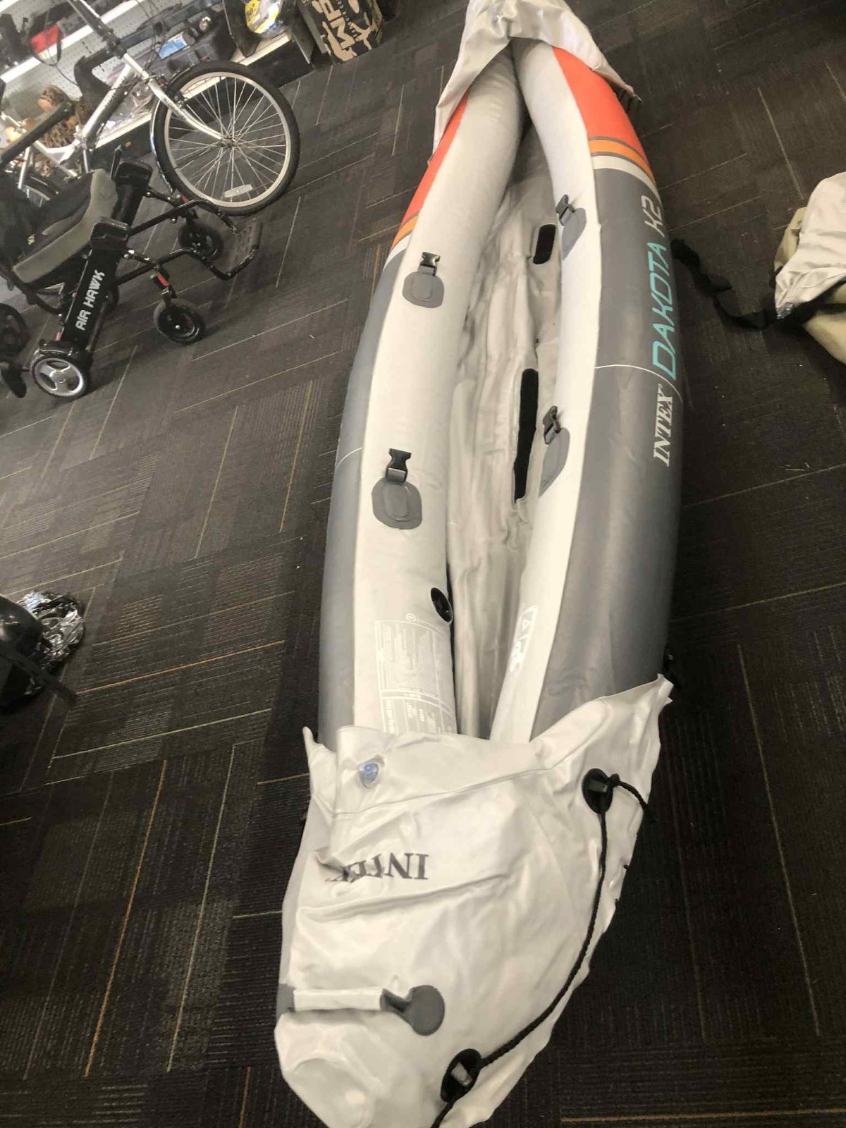 Intex Dakota K2 2 Person Vinyl Inflatable Kayak and Accessory Kit w/ Oars & Pump