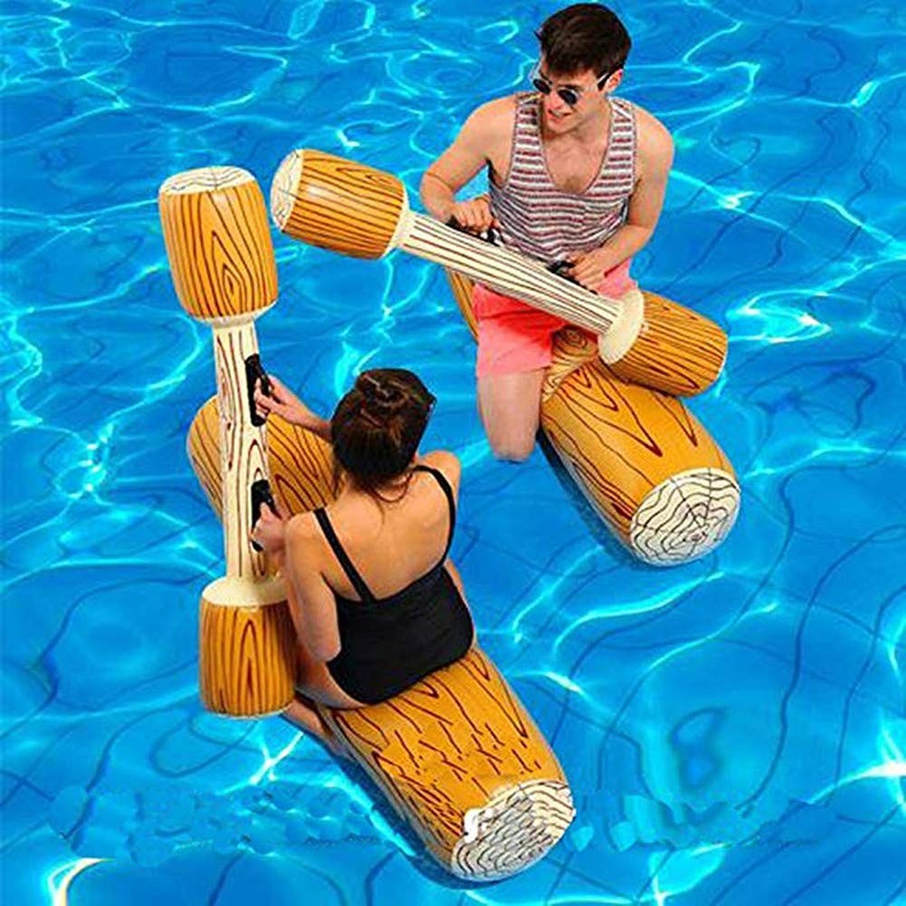 RITONS 4 Pcs Set Inflatable 55″ X 13.8″ (logs), 45″ X 8″ (canes), Brown