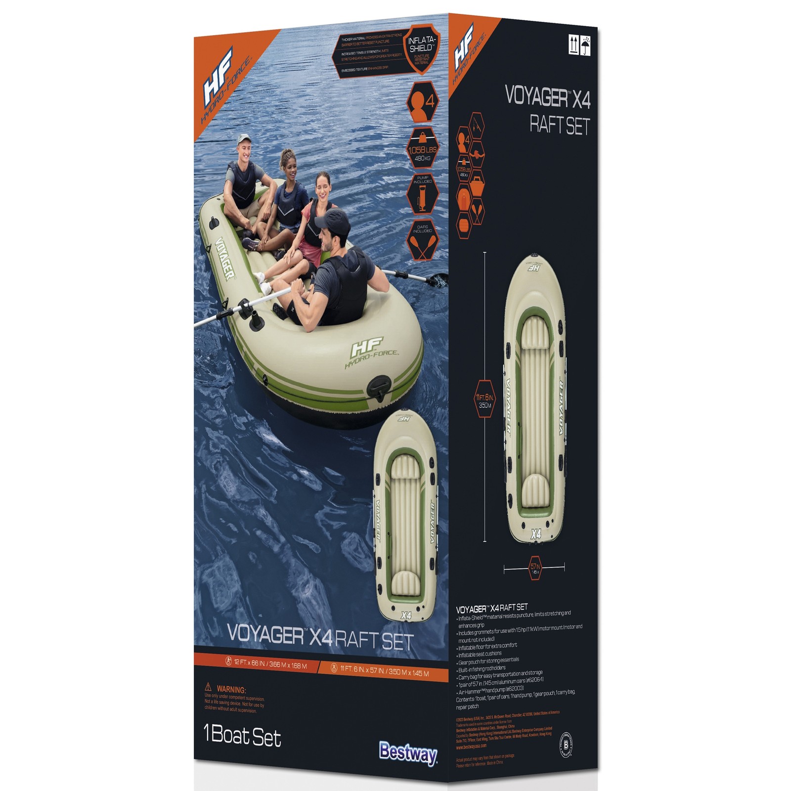 Bestway: Hydro-Force Treck X4 Inflatable Raft Set, PVC, 4pcs, Adults