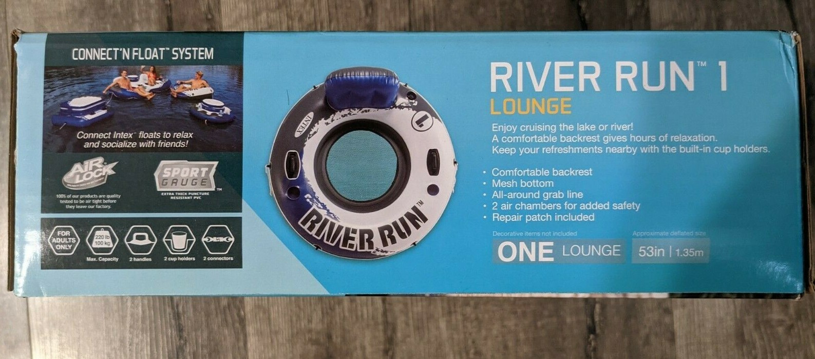 Intex River Run I 1 Person Inflatable Lounge Water Tube Float 53″ NEW FREE SHIP