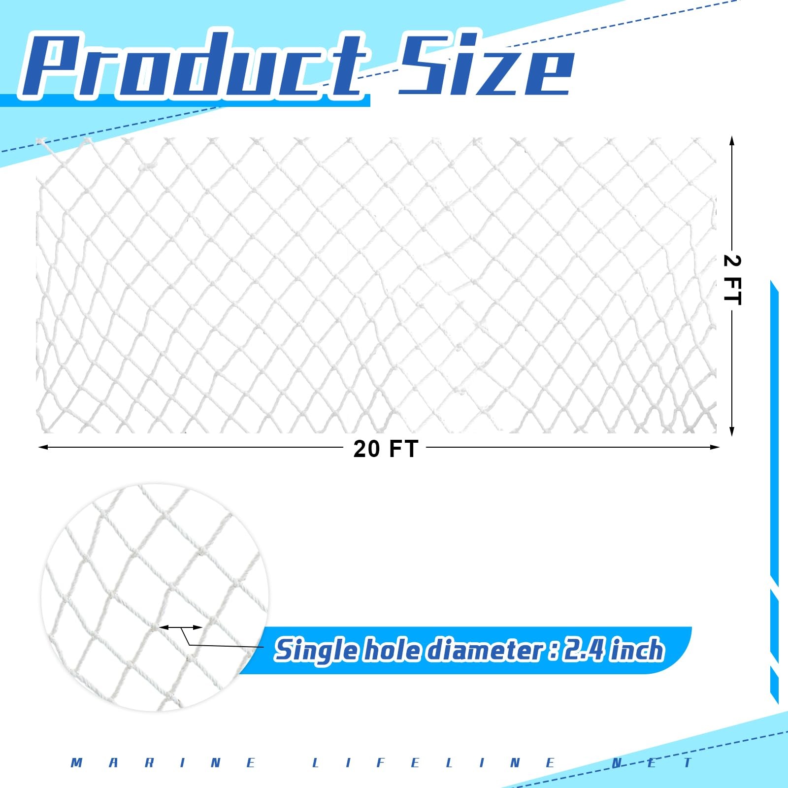 Windyun Boat Safety Lifeline Netting Marine Sailboat Guardrail Nylon Net Deck