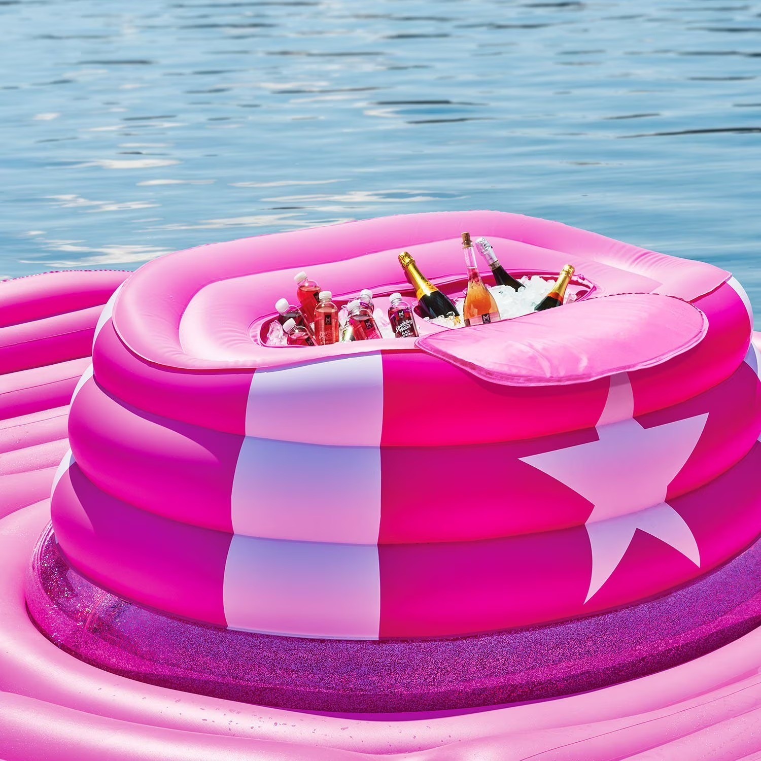 Oversized Inflatable Cowboy Hat Pool Float Lake Party Island 6 Person Pink