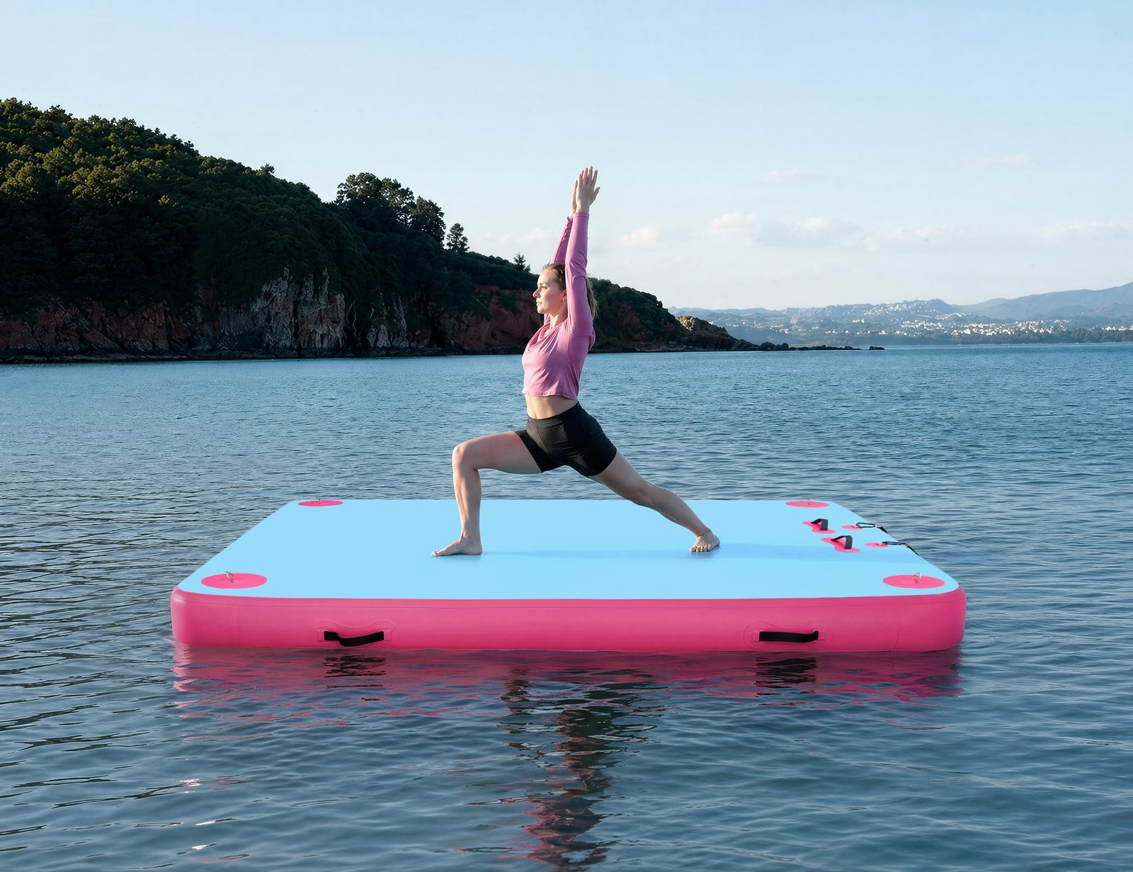 Inflatable Floating Dock for Lakes, Thick and Extra Wide Lake Floats for Adul…