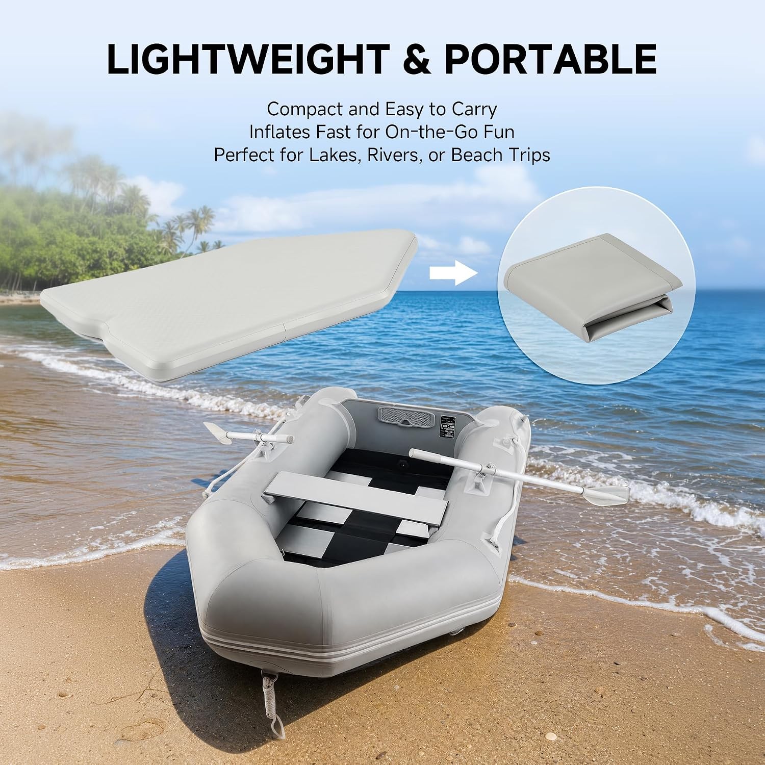 CO-Z Inflatable Floor Replacement for 7.5 ft Boats, 4.7×2.5 ft, Used