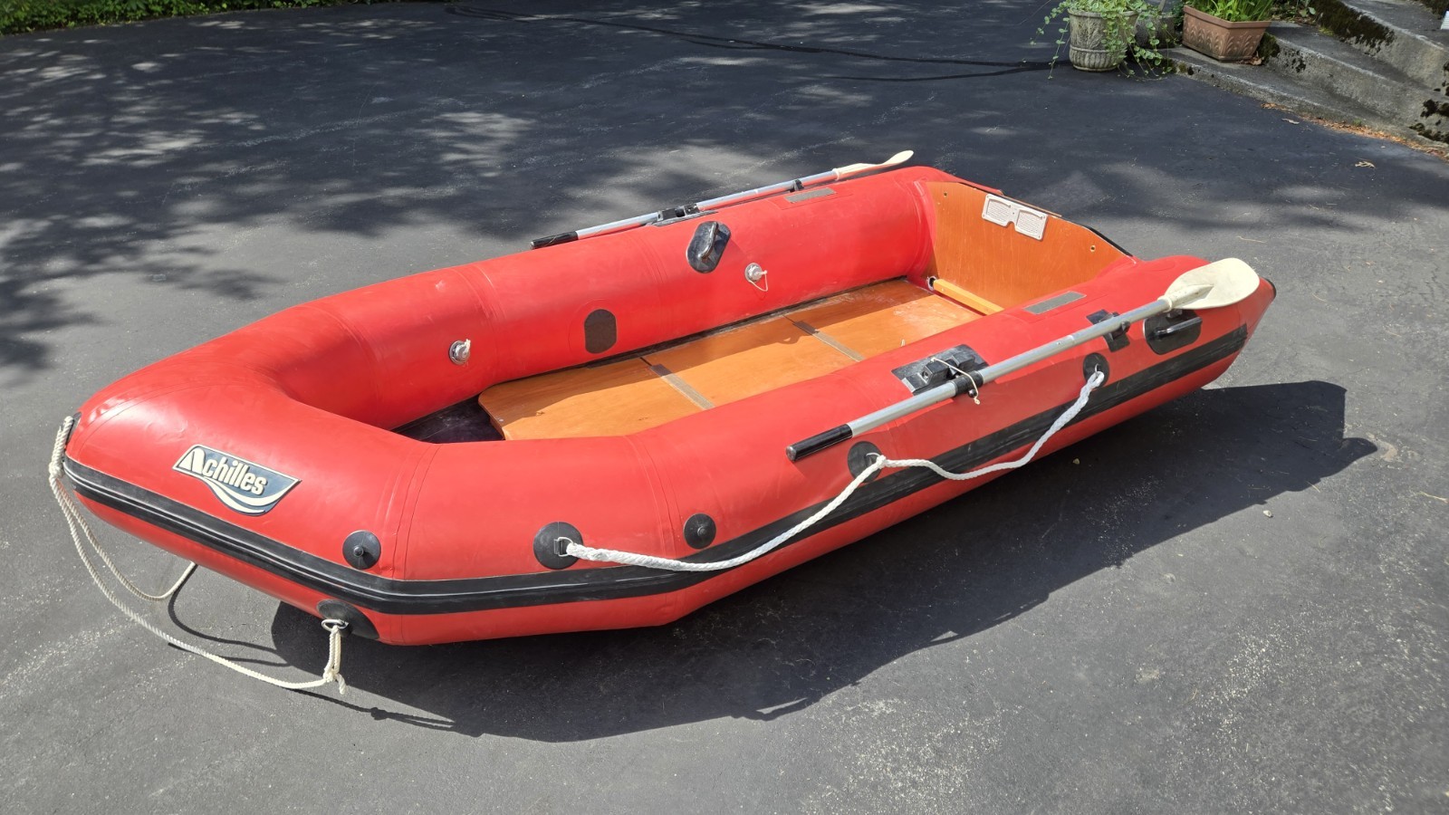 Achilles SPD-4FL Inflatable Raft Boat Red Wooden Floor MPN SPD-4FL