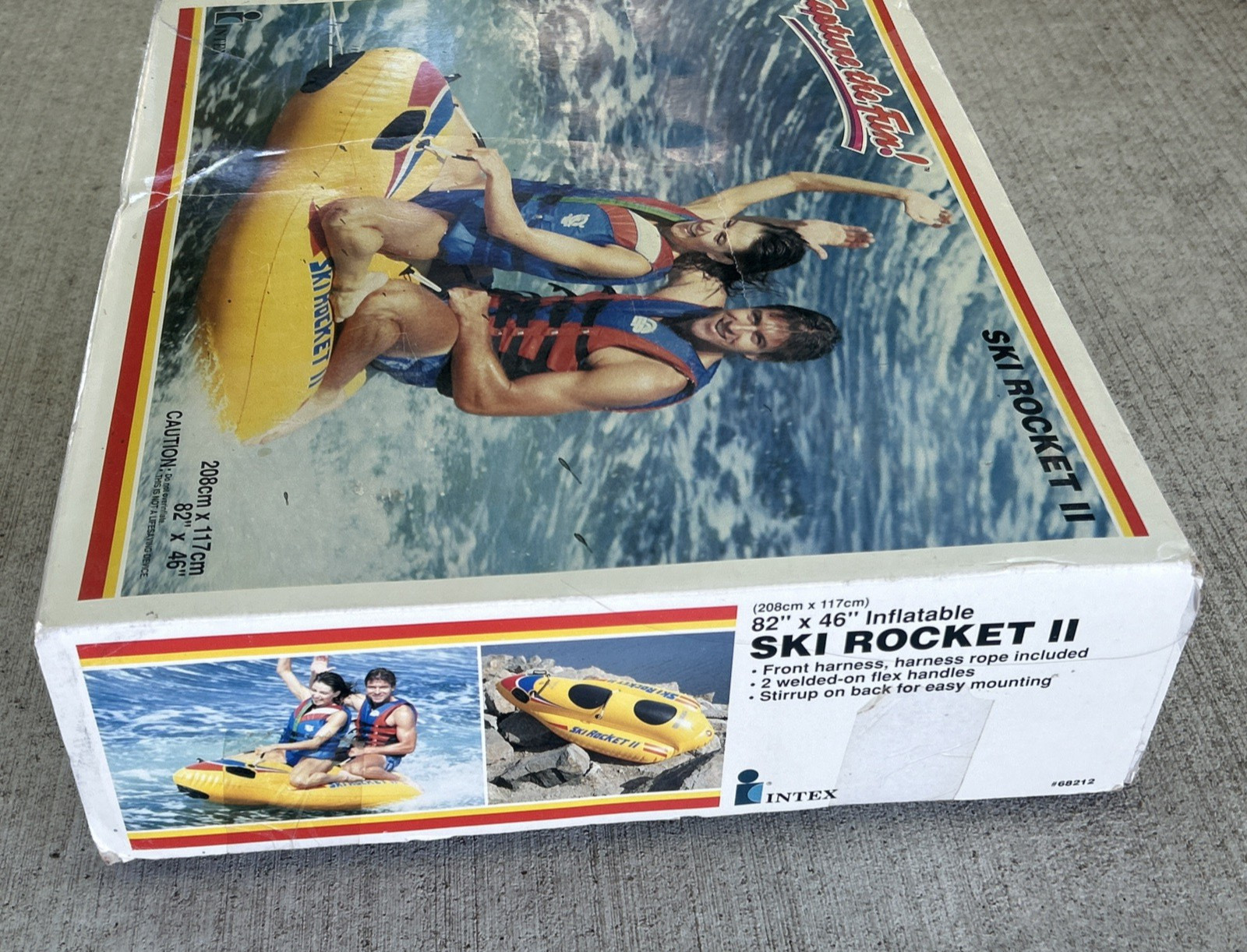 Vintage 1986 Intex Recreation SKI ROCKET One Person Ski Boat Inflatable 61”x39”