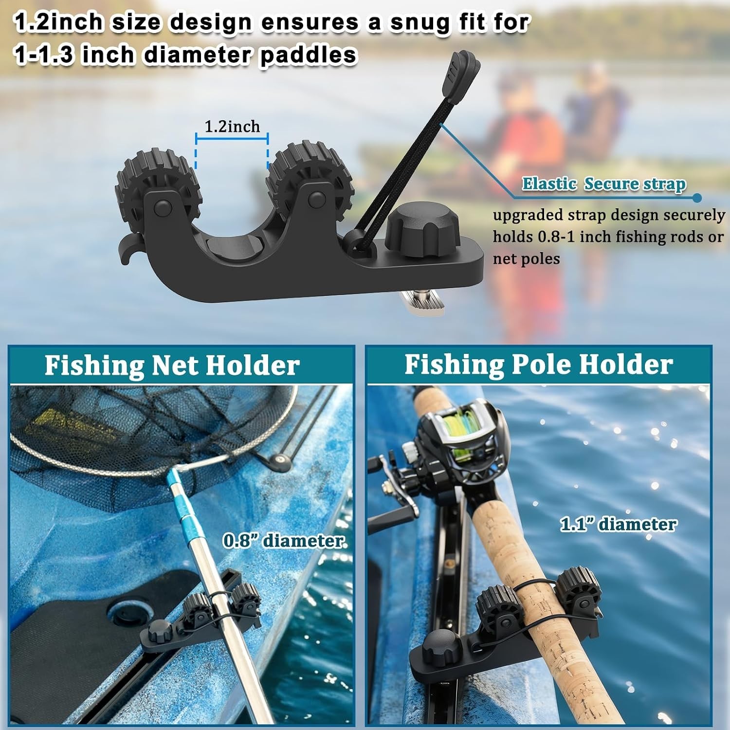 Kayak Paddle Holder, save Kayak Track Space, Fishing Net, Fishing Poles Holder f