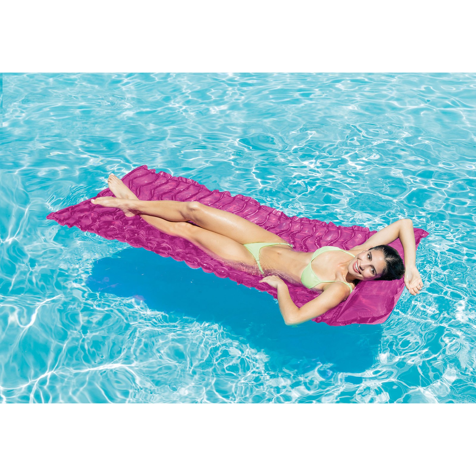 Intex Tote ‘N Float Wave Mat Floating Swimming Pool Lounger (Open Box) (2 Pack)