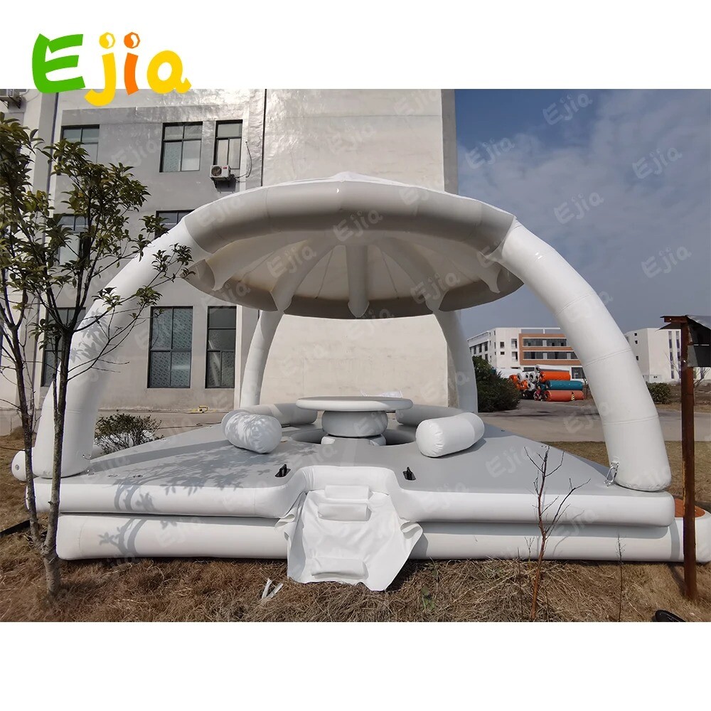 Inflatable Sunshade Tent Floating Dock Sofa Lounge Chair Floating Bed For Sea