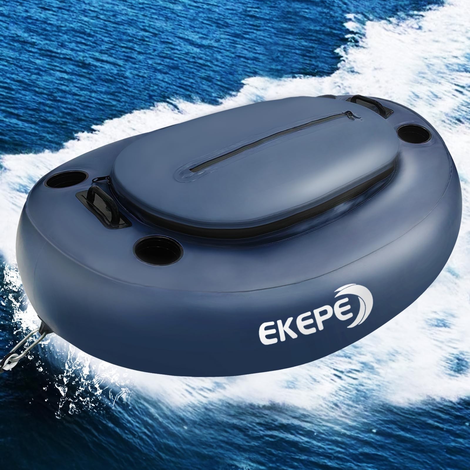 40 QT Inflatable Kayak Cooler Float with Tow Rope – Heavy Duty PVC, 4 Cup Holder