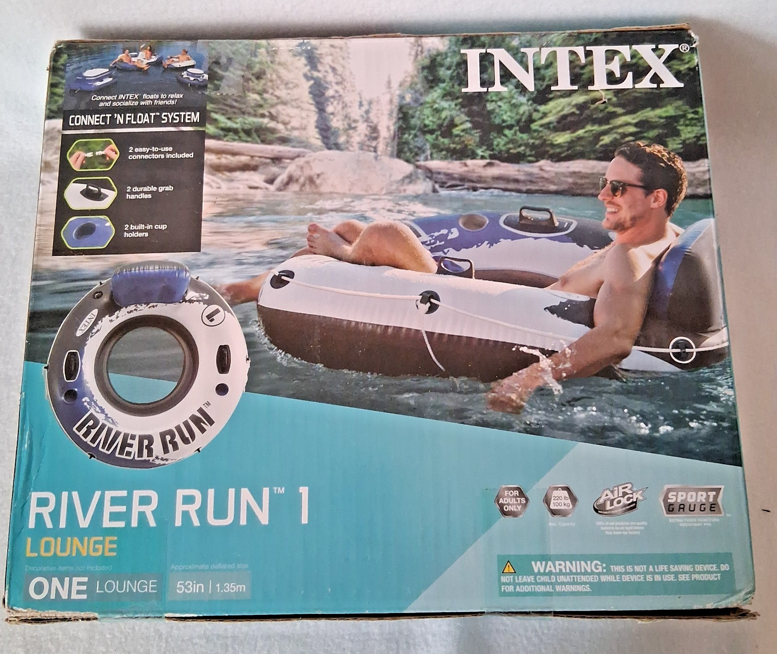 Intex River Run I Sport Lounge Summer Inflatable Tube River Lake Water 53″ NEW