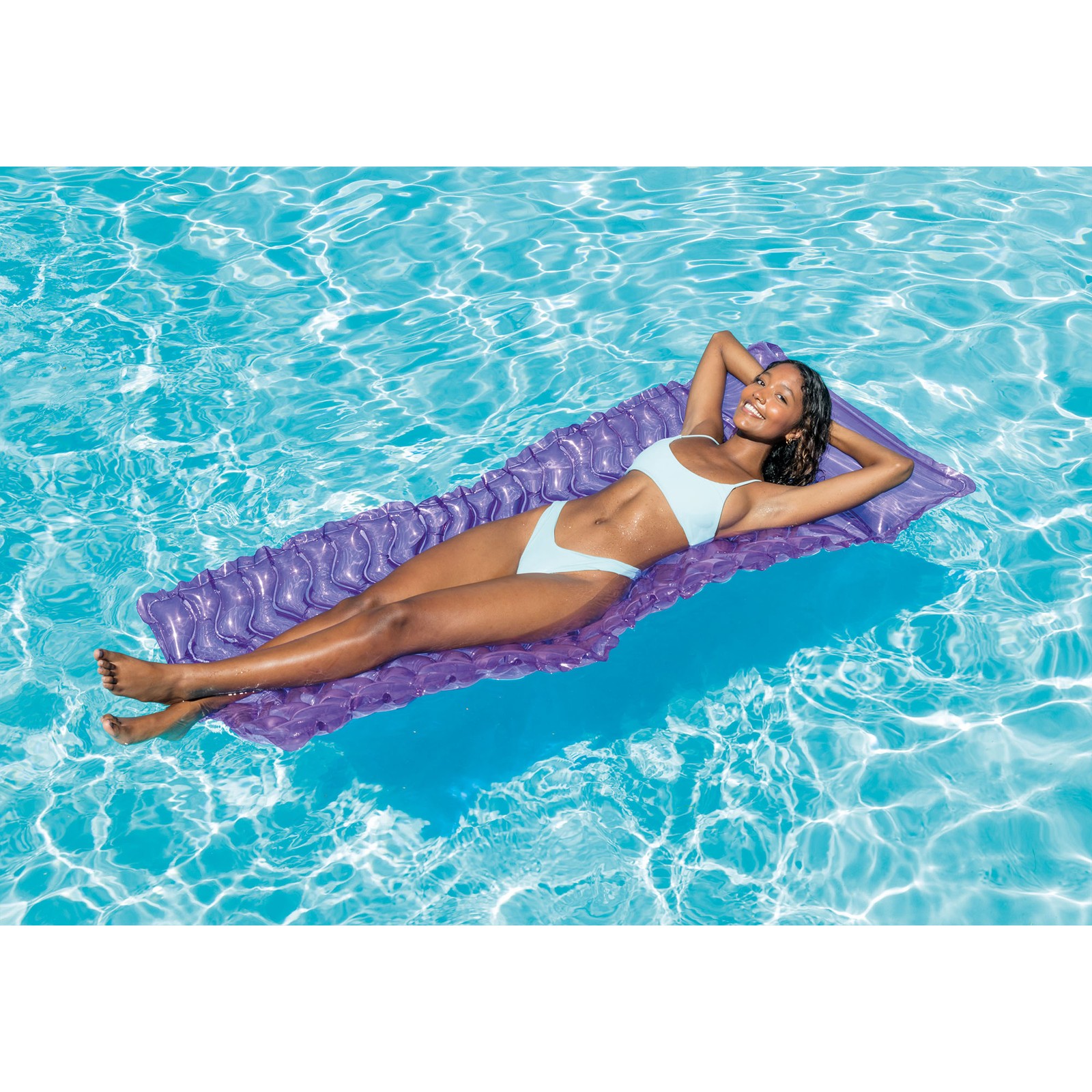 Intex Tote ‘N Float Wave Mat Floating Swimming Pool Lounger (Open Box) (2 Pack)