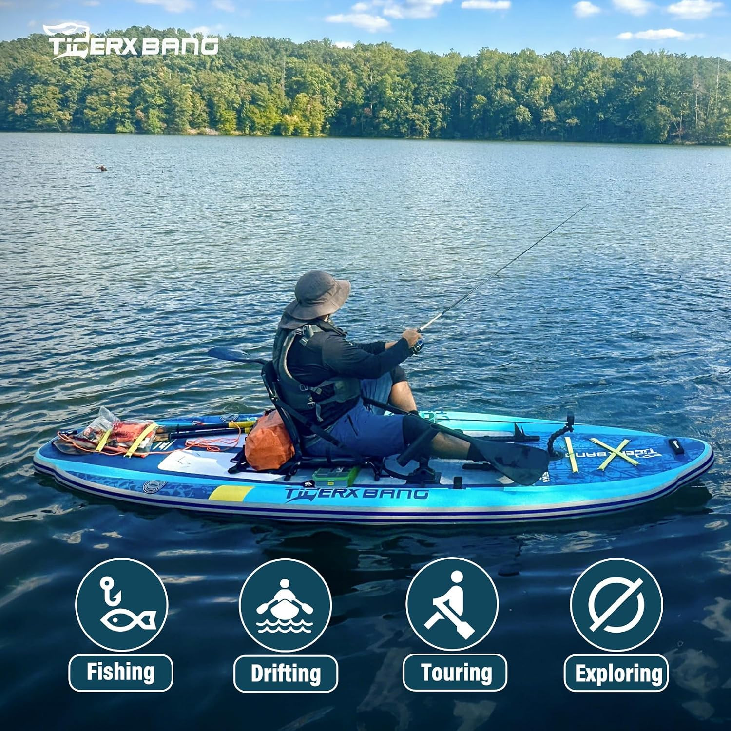 11’X47»X8» Inflatable Fishing Kayak, High-Performance Inflatable Kayak-Ideal f