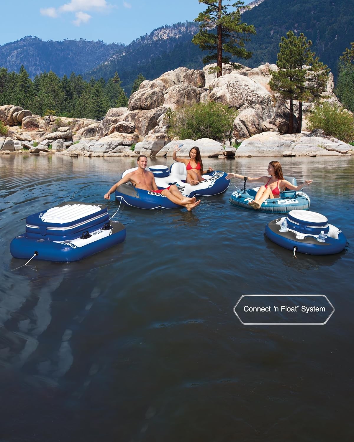 56843EP River Run 1 Pro Inflatable Floating Lounge GoPro/Phone Mount – Built-in