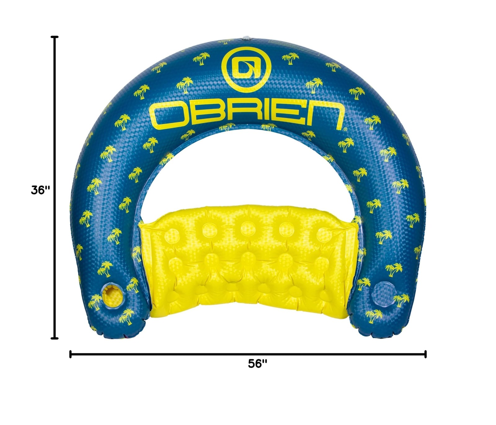 O’Brien Sit N Sip Single Person Pool Float Blue/Yellow Large