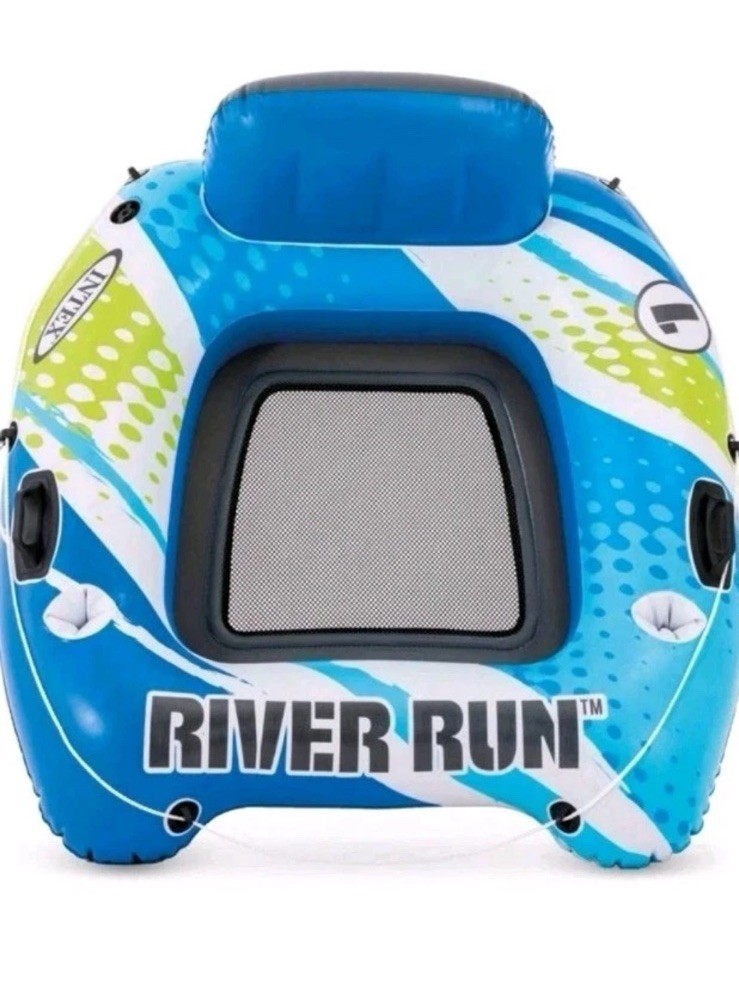 Intex River Run 1 Inflatable Floating Water Lounge Tube Raft, 2pk
