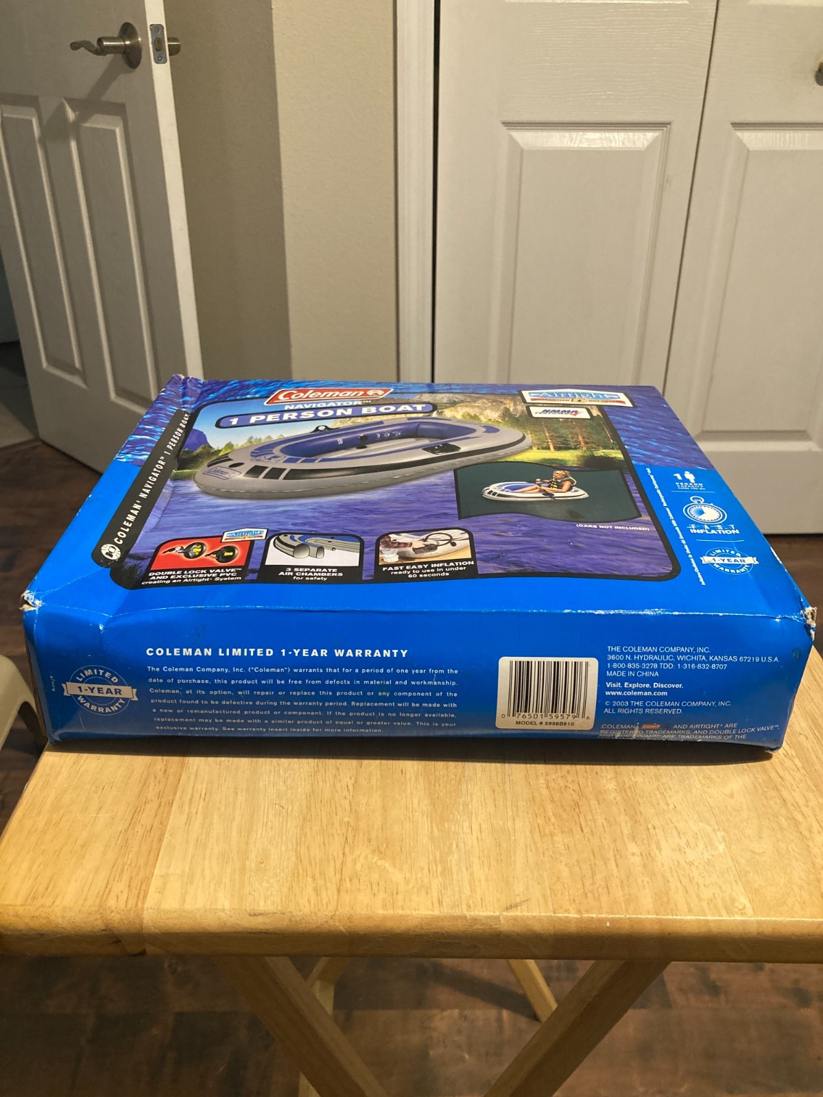 Coleman 1 Person Inflatable Boat Up To 190lbs BRAND NEW Circa 2000 SEE PICTURES