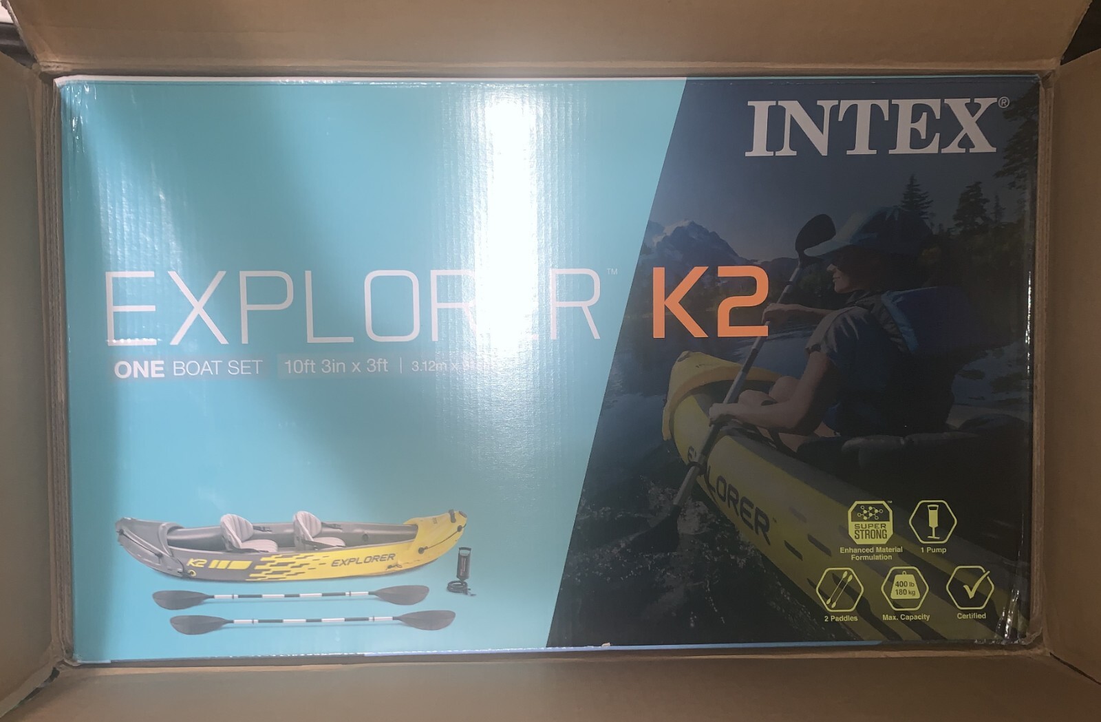 Intex Explorer K2 2-Person Inflatable Kayak with Aluminum Oars (68307EP)