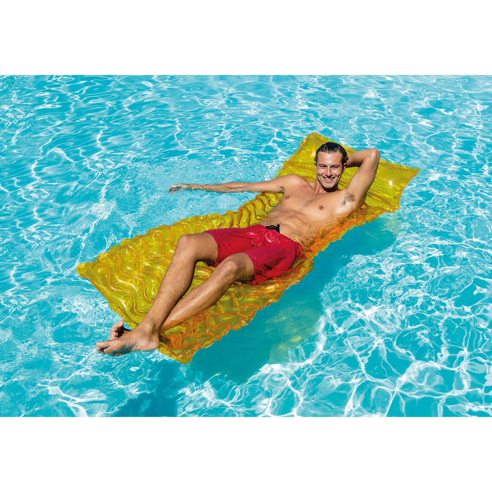 Intex Tote ‘N Float Wave Mat Floating Swimming Pool Lounger (Open Box) (2 Pack)