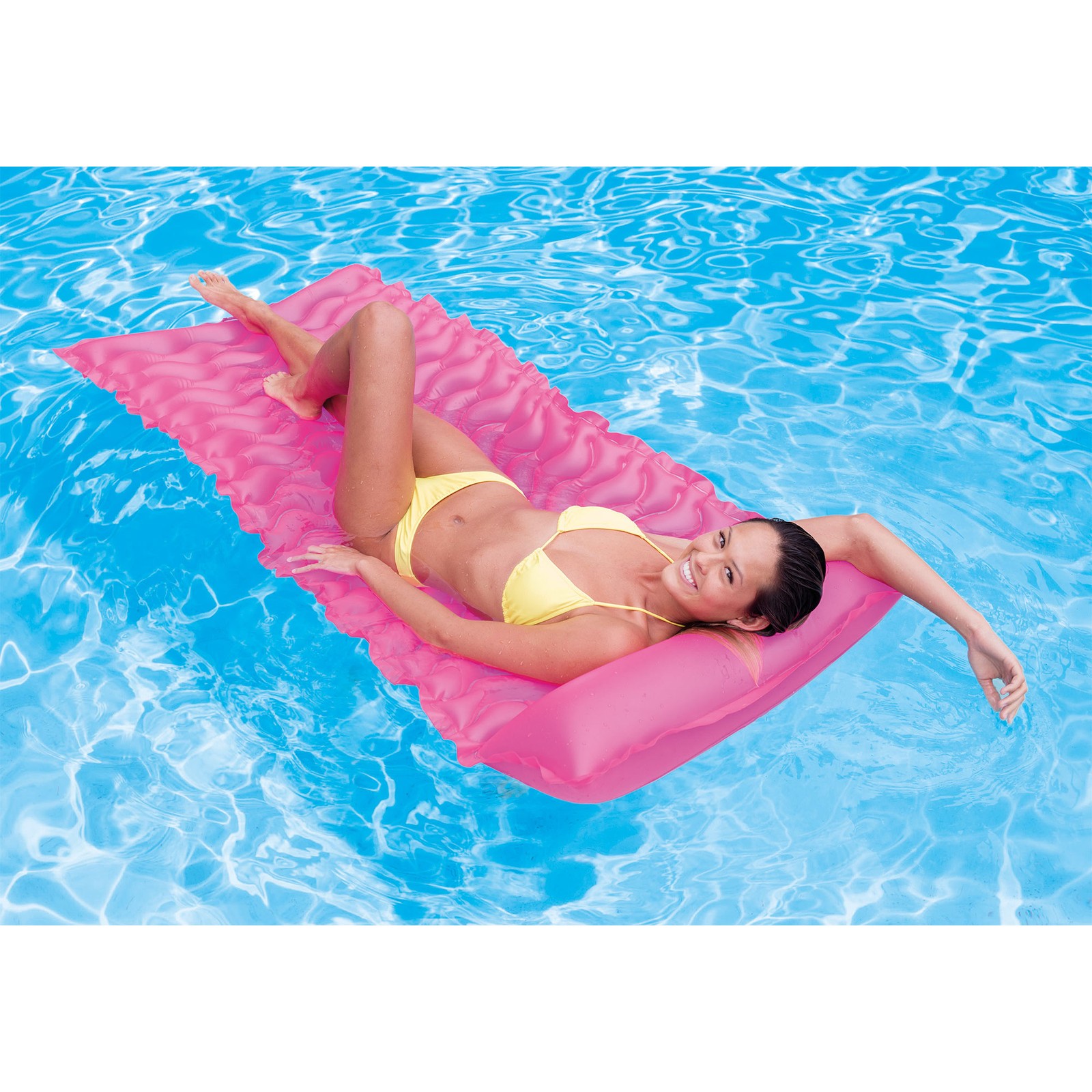 Intex Tote ‘N Float Wave Mat Floating Swimming Pool Lounger (Open Box) (2 Pack)