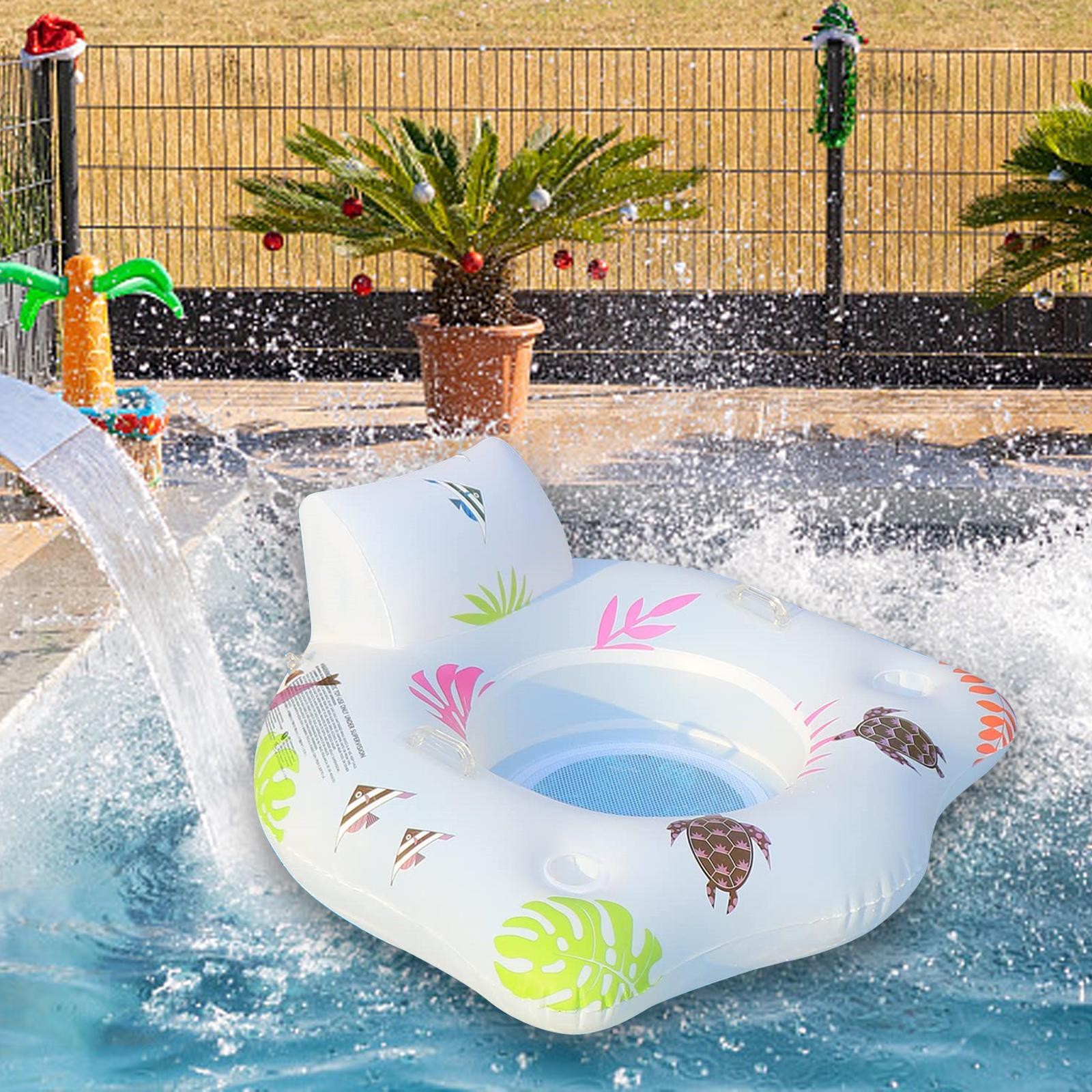 Pool Float Lounge Inflatable Pool Floats with Cup Holder