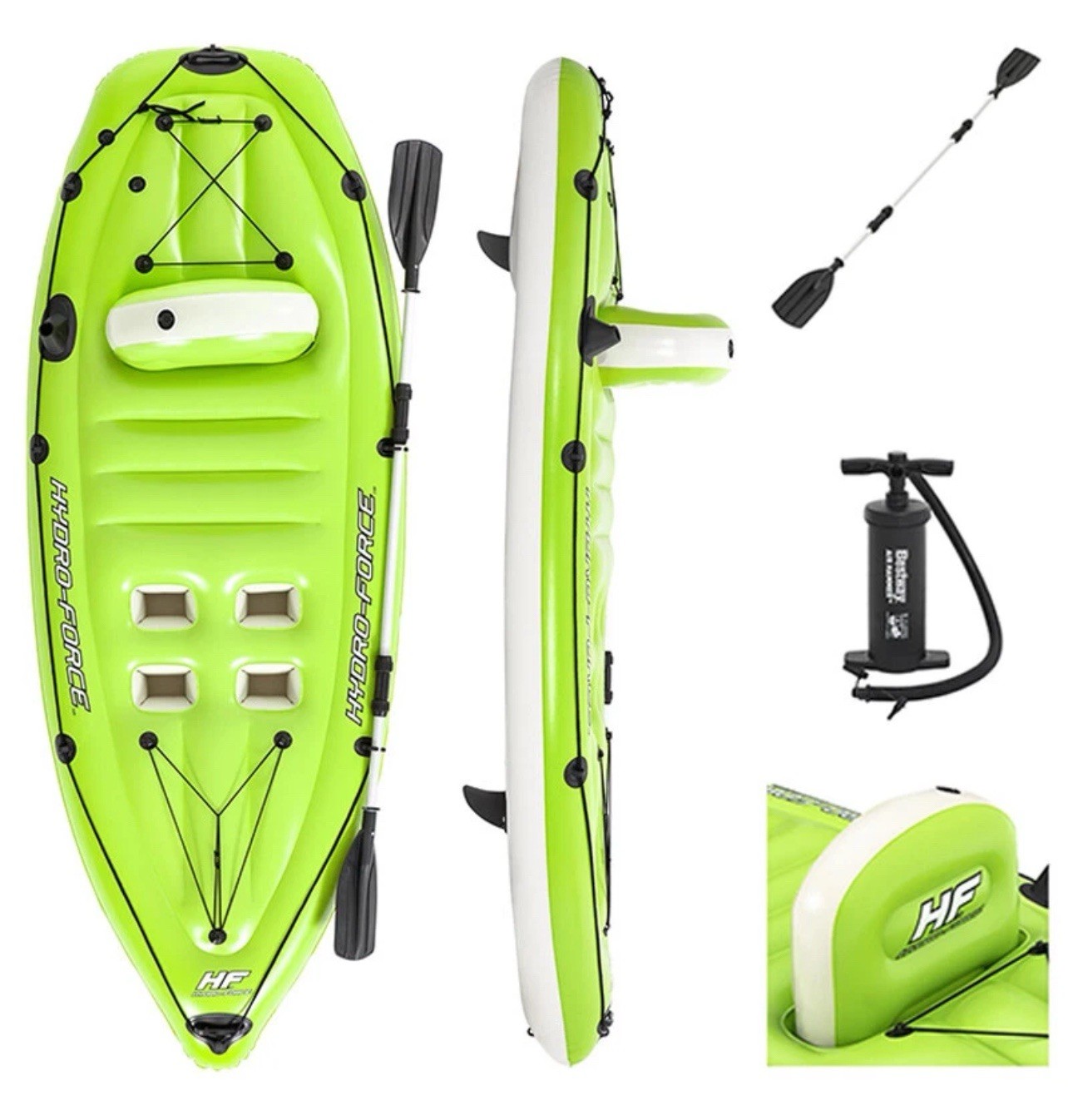 Bestway Hydro-force Inflatable Koracle Fishing kayak Boat Complete Set with Pump