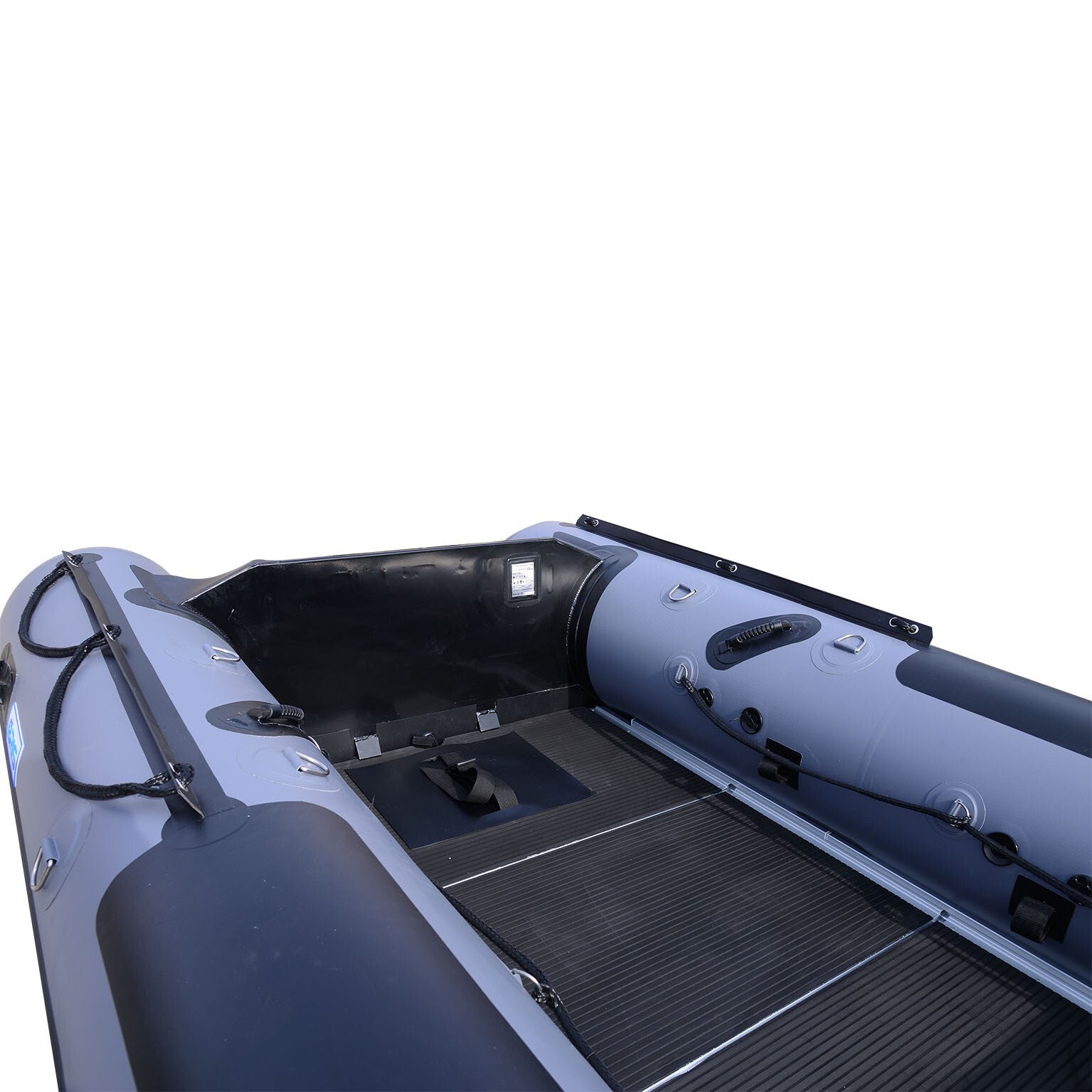 BRIS 14.5ft Inflatable Boat Inflatable Fishing Pontoon Boat ALUMINUM TRANSOM