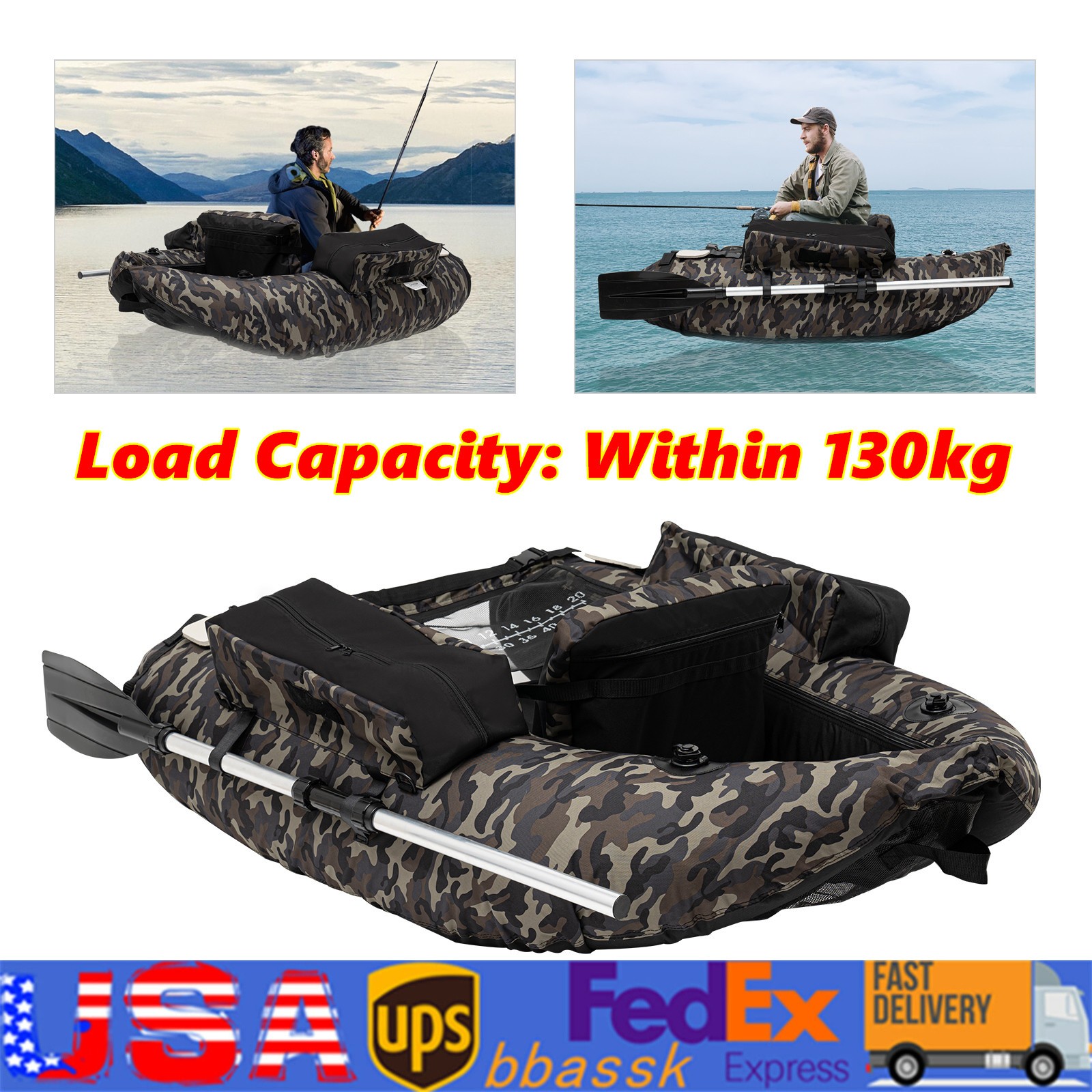 Inflatable Boat Dinghy Pontoon Outdoor Rafting Dive Fishing Boat Hand Air Pump