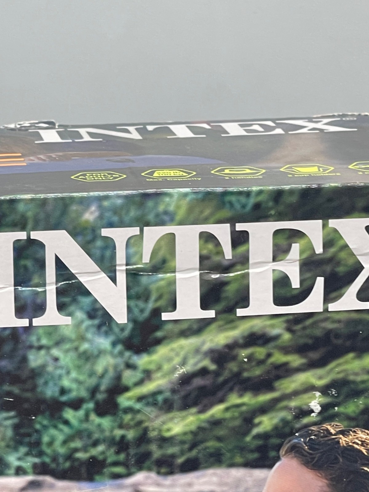 intex river run 1 lounge quantity 1 white blue 53″ connect float system READ NEW