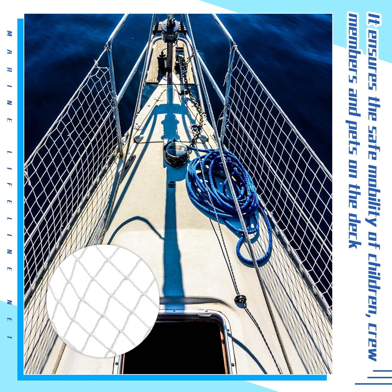 Windyun Boat Safety Lifeline Netting Marine Sailboat Guardrail Nylon Net Deck