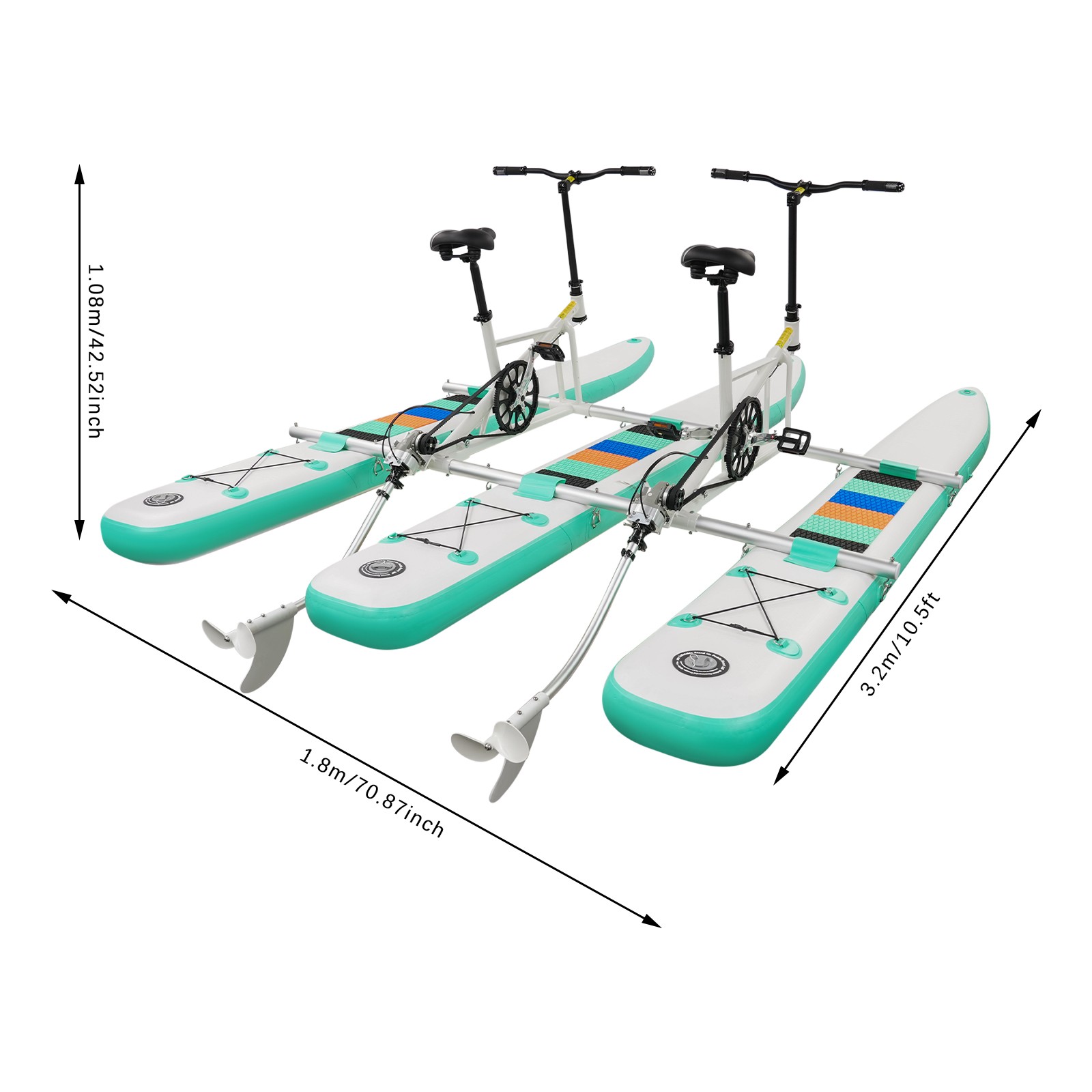 Inflatable pedal boat inflatable water bike water bike for 2 people for Lake/Sea