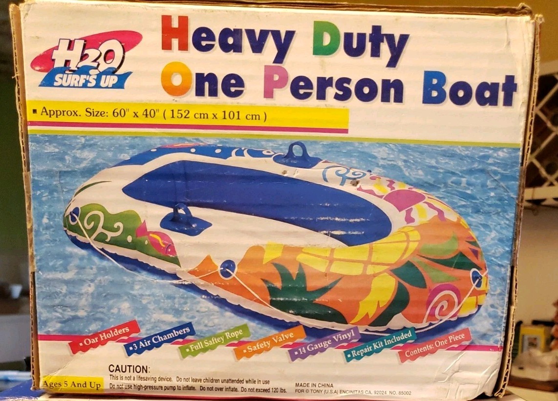 Vintage Inflatable Boat New In Original Box Never Removed 2001 sealed in box