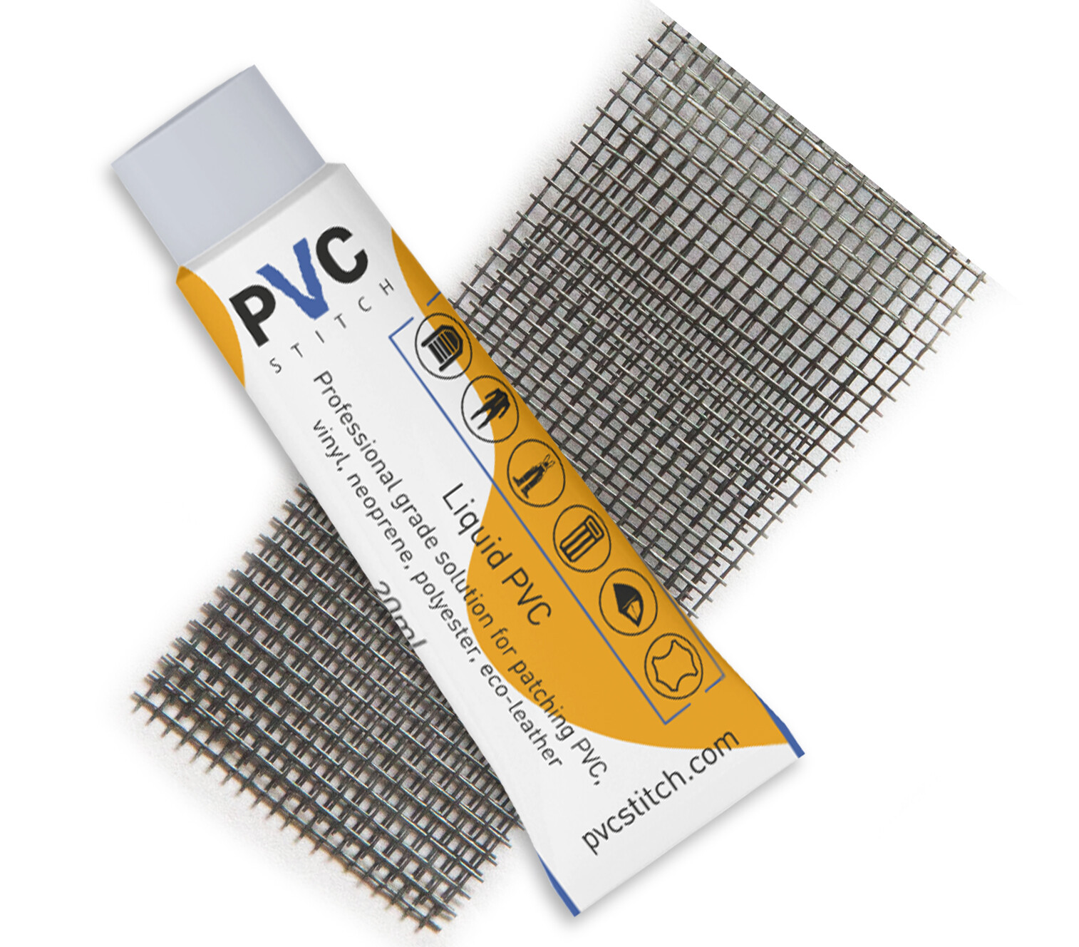 PVC Stitch Glue Repair Kit (glue+cord) for PVC, Vinyl, Neoprene, Polyester