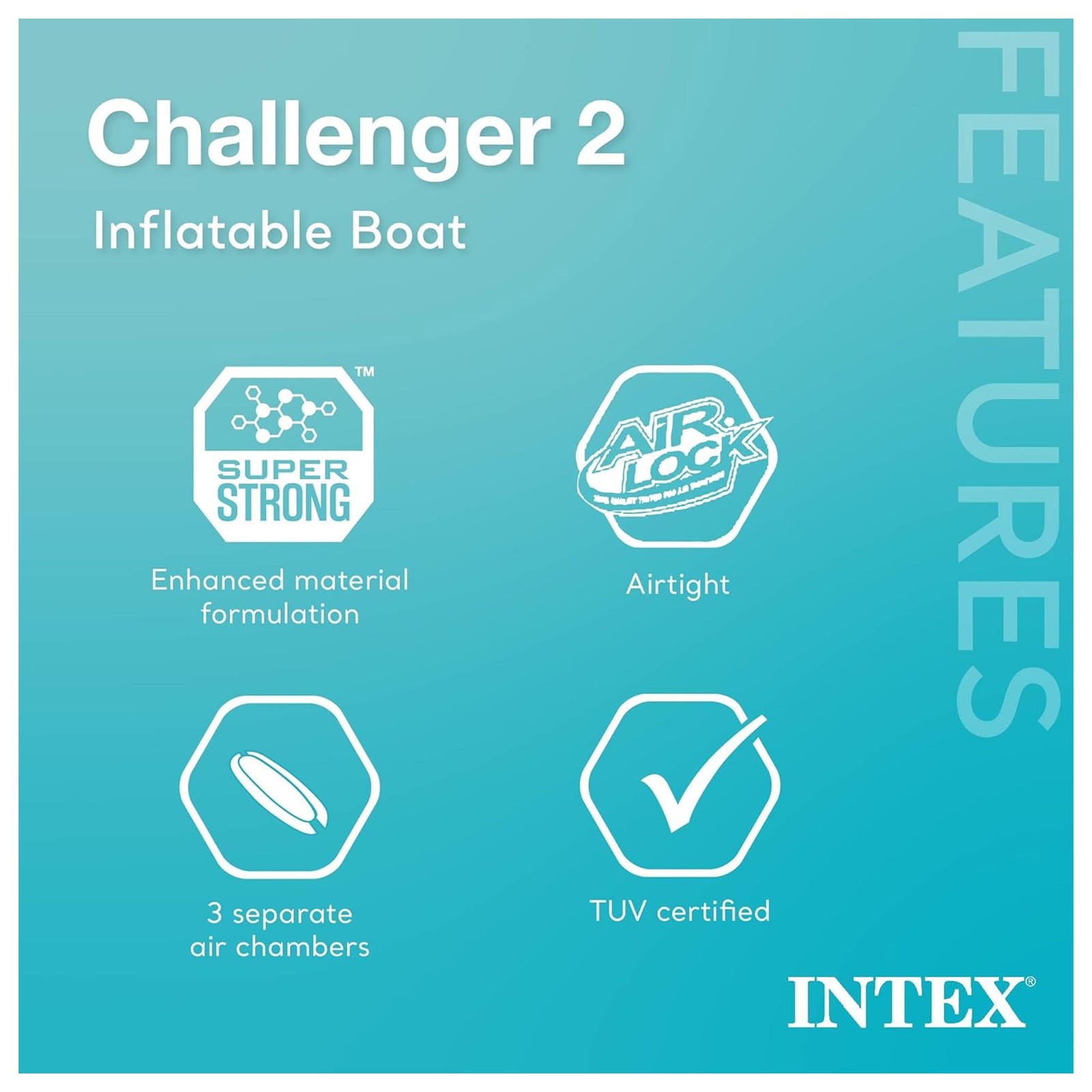 INTEX 66312EP Challenger 2 Inflatable Boat Set with 48″ Oars, Pump, & Oar Locks
