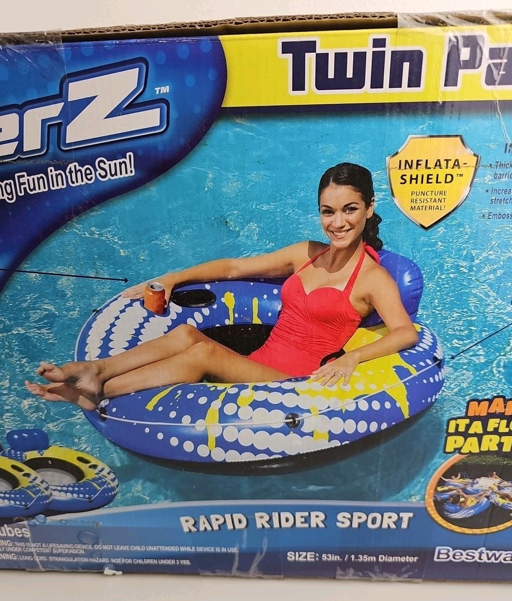 TWO 2 Bestway Rapid Rider Swimming Pool Ocean & Lake Tube Float