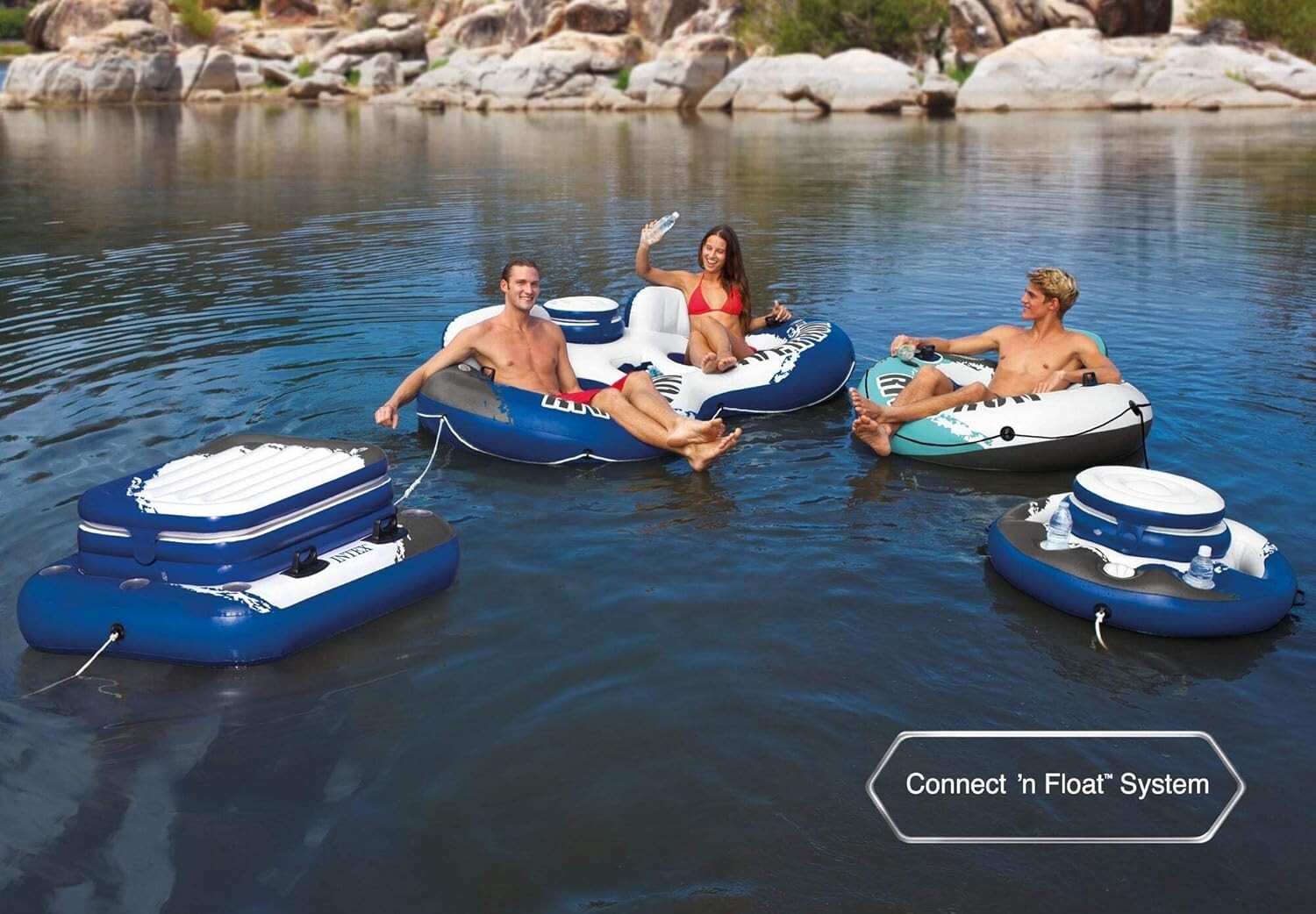 INTEX 56825EP River Run 1 Inflatable Floating Lounge- Color Aqua
