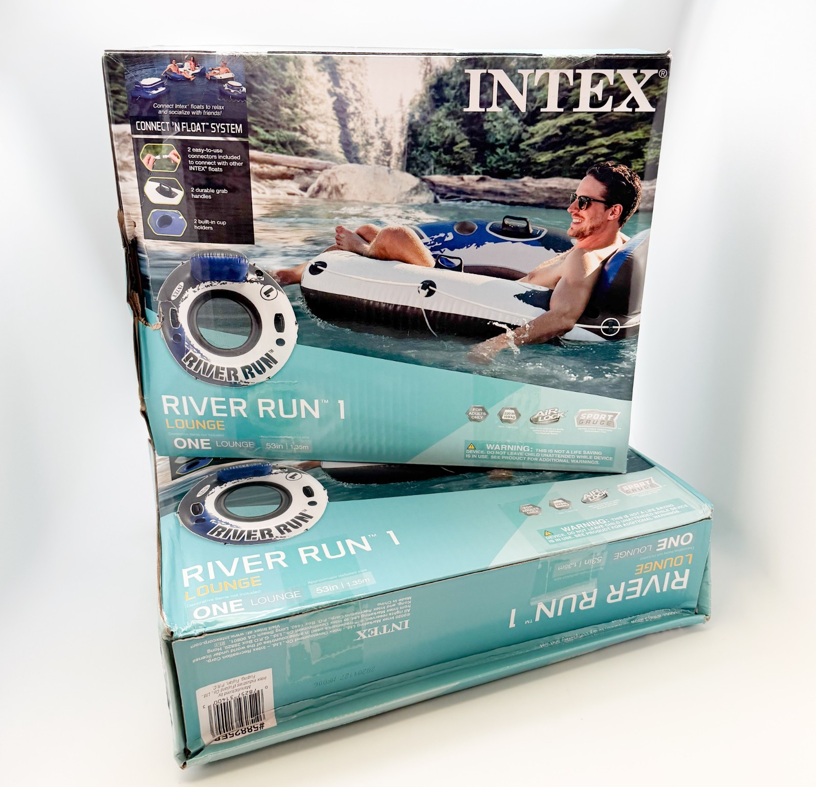 Intex River Run I Inflatable Floating Tube 2pk (NEW, Damaged Packaging)