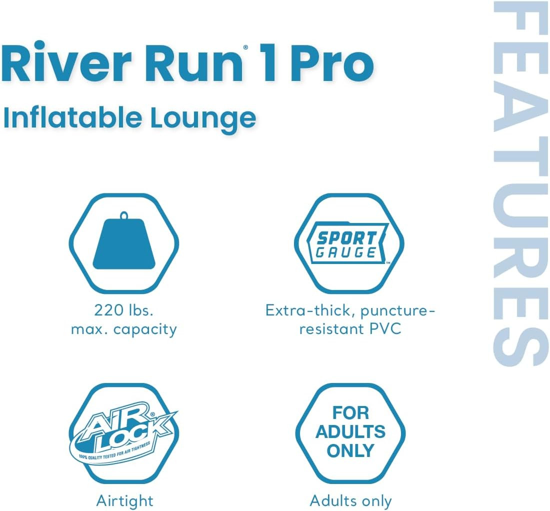 INTEX 56843EP River Run Pro Inflatable Floating Lounge: /Phone Mount – Built-In