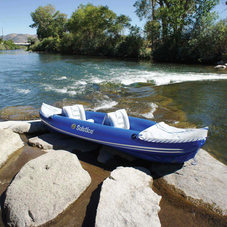 Solstice 29900 Rogue 1 or 2 Person Inflatable Convertible Kayak – Blue/White