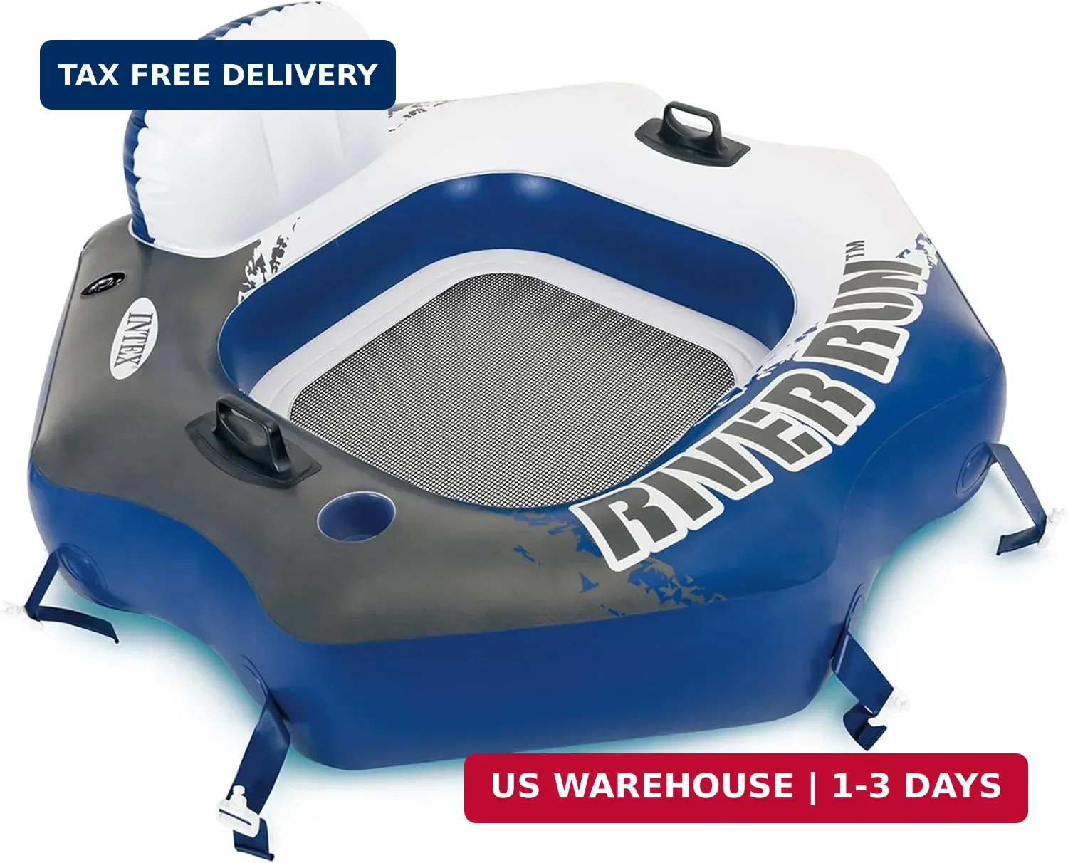 INTEX 58854EP River Run Connect Inflatable Floating Lounge: Comfortable Backrest