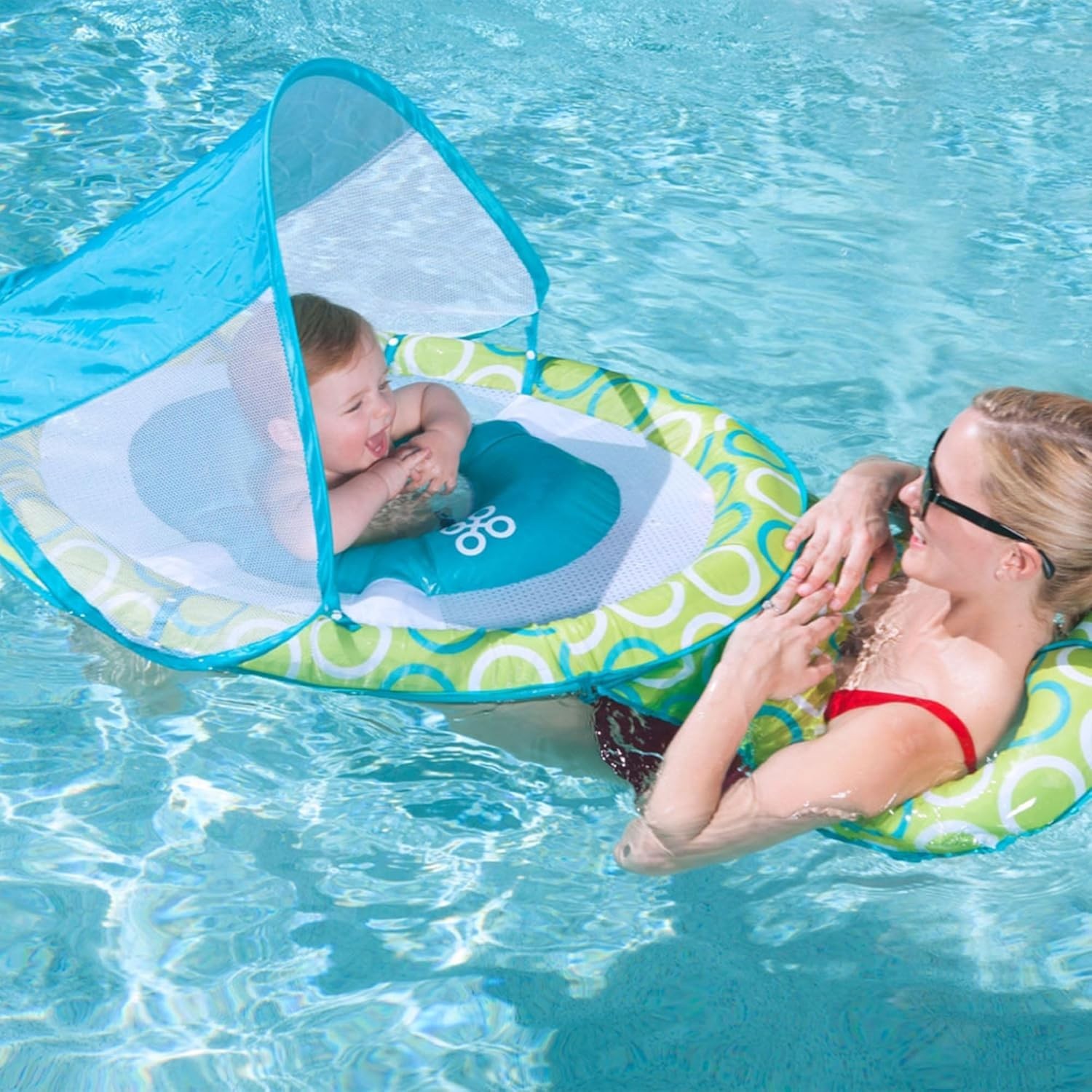 SwimWays Baby Spring Float Mommy and Me Float w/ Canopy