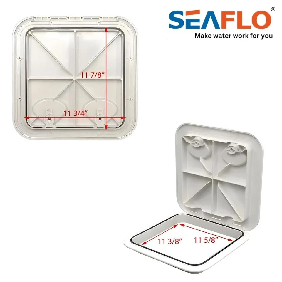 Marine Boat Deck Access Hatch & Lid 14-3/4 x 14-1/2, White, 370mm x 375mm