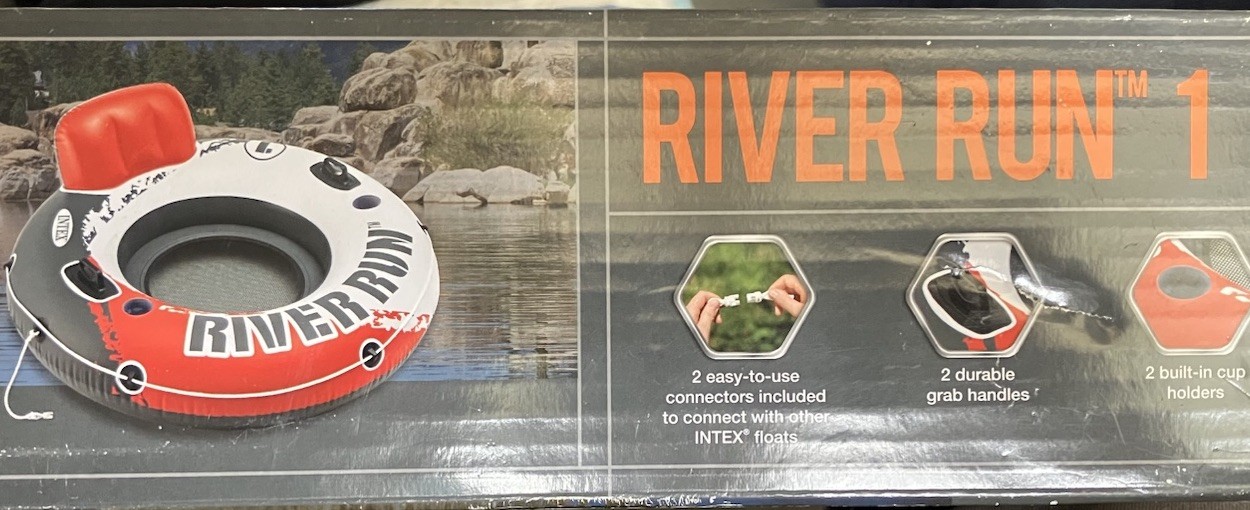 Intex River RunOne Lounge W/Back Support,Tube Float 53” Red & Gray Unopened Box