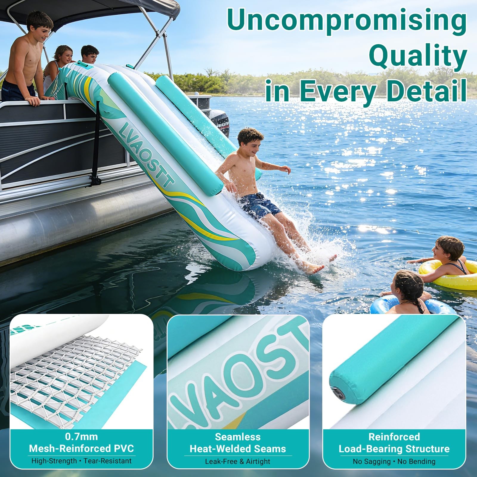 ** NEW Inflatable Pontoon Water Slide | Heavy-Duty PVC | Includes air pump