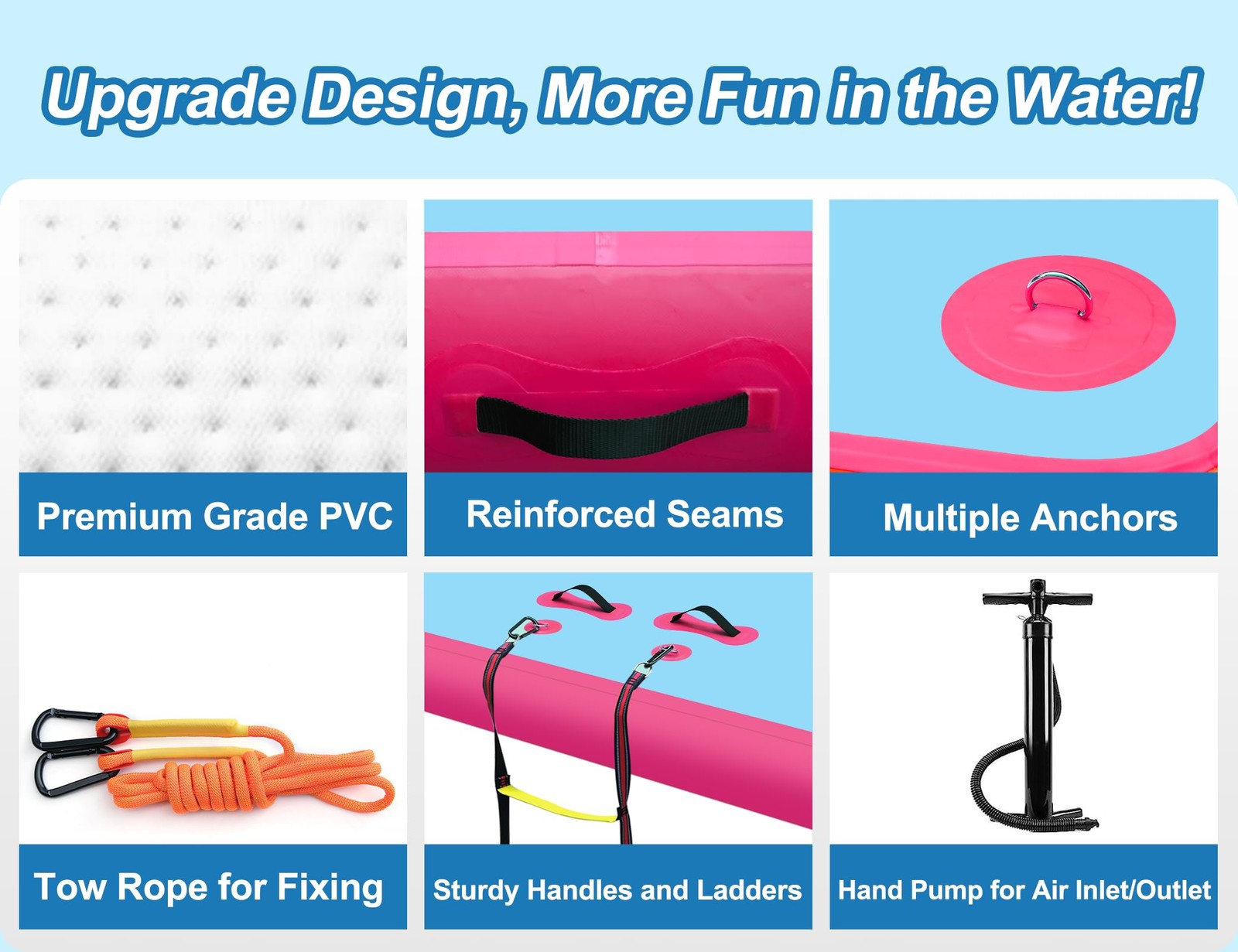 Inflatable Floating Dock for Lakes, Thick and Extra Wide Lake Floats for Adul…