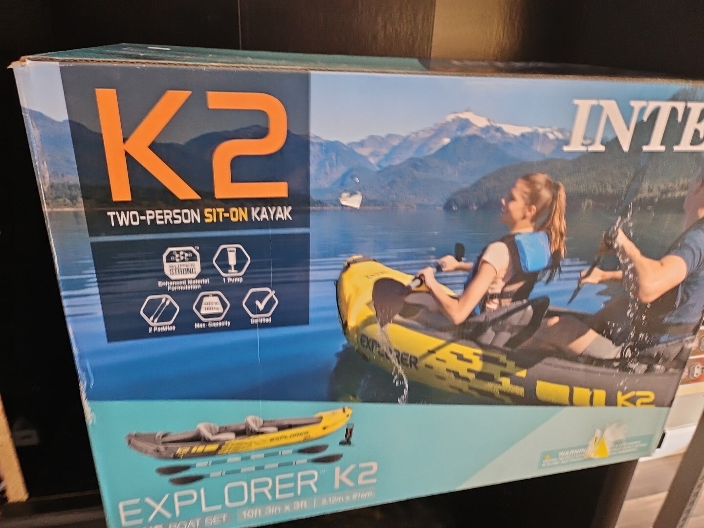 Intex Explorer K2 Kayak, 2-Person Inflatable Kayak Set with Aluminum Oars Trl8