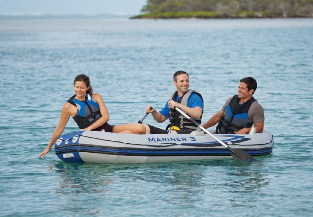 Intex Mariner 3-Person Inflatable River/Lake Dinghy Boat & Oars Set (2 Pack)