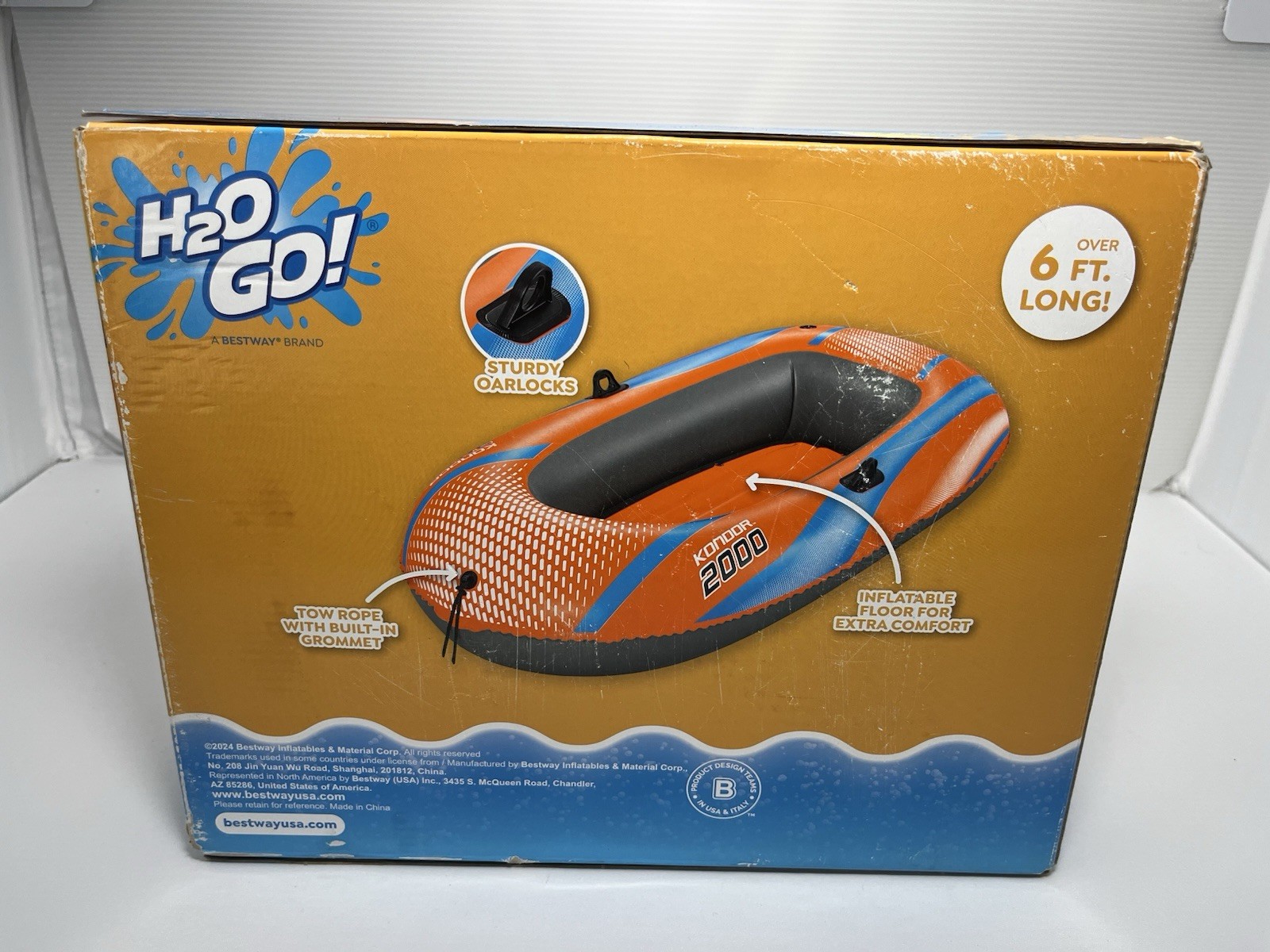 NEW Bestway H2OGO Kondor 2000 Inflatable Raft Boat 6ft 1in Factory Sealed Box